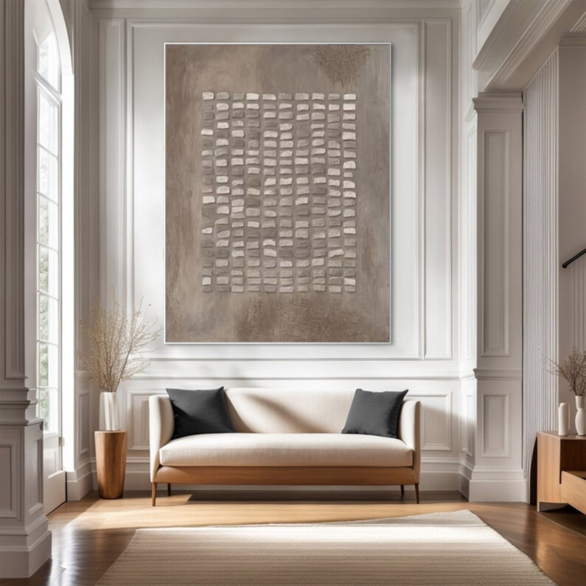 Large Abstract Textured Grid Art | MuroArt #WG 124