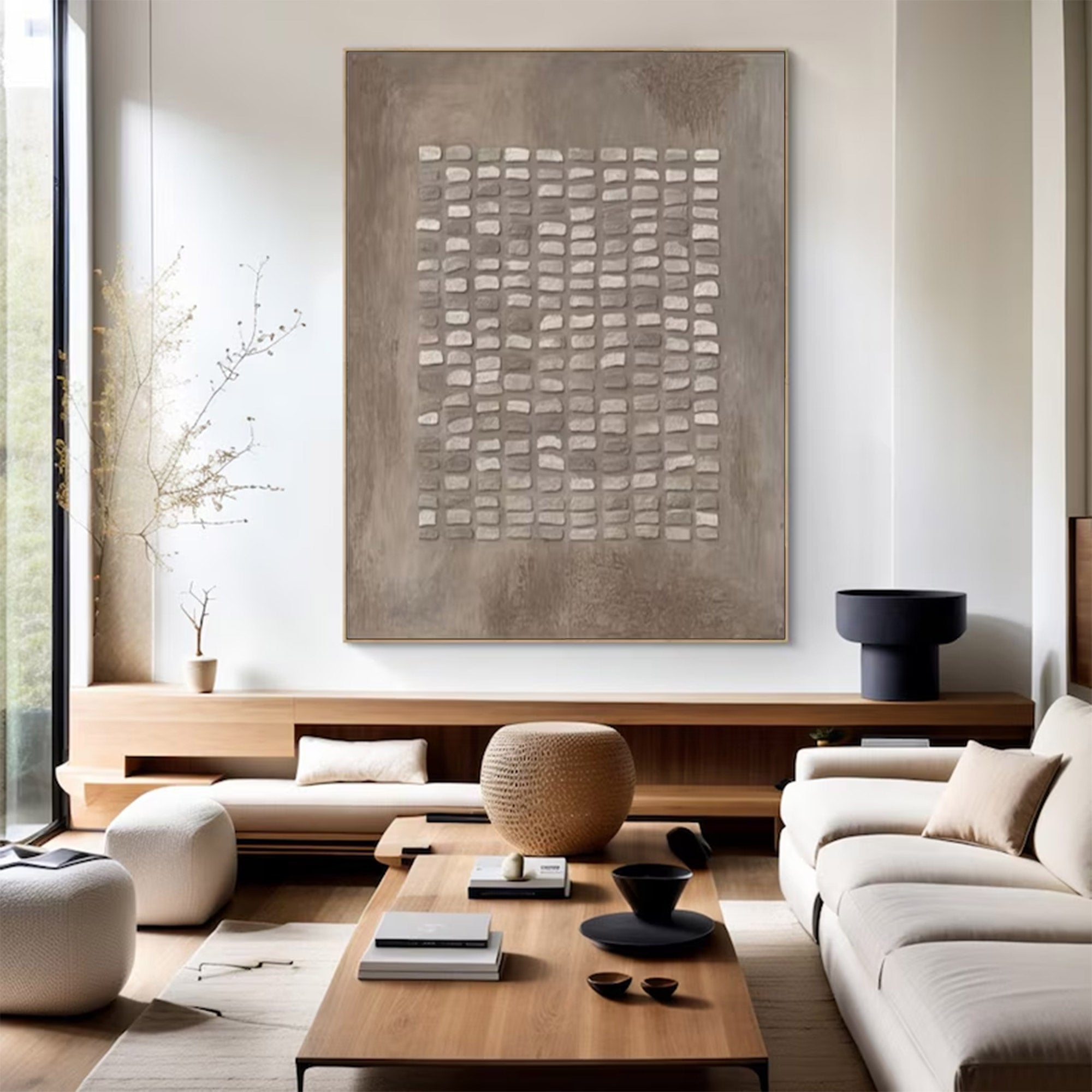 Large Abstract Textured Grid Art | MuroArt #WG 124