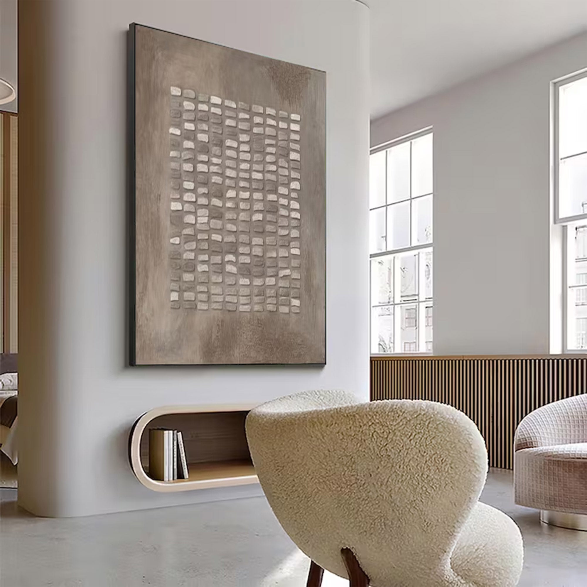 Large Abstract Textured Grid Art | MuroArt #WG 124