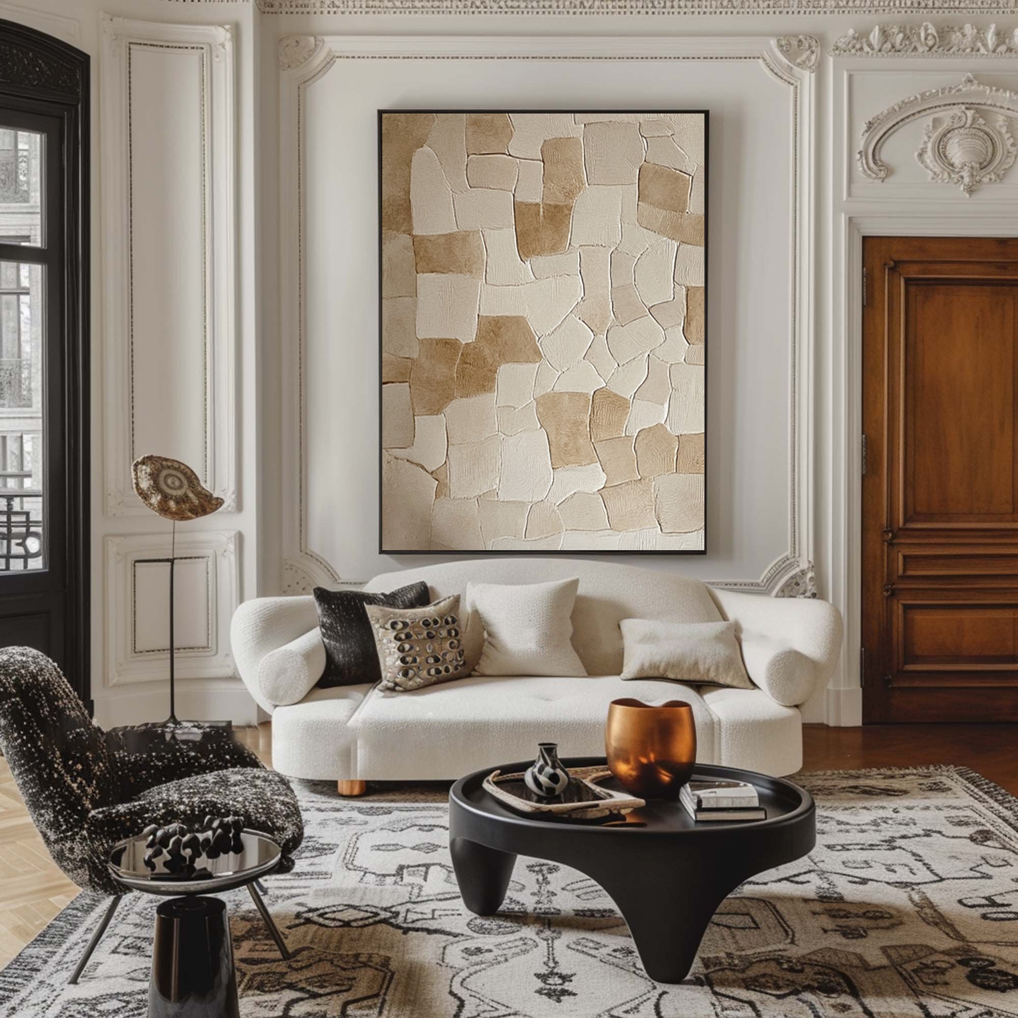 Modern Abstract Wall Art - Textured Neutral Canvas for Chic Homes #BBA 107