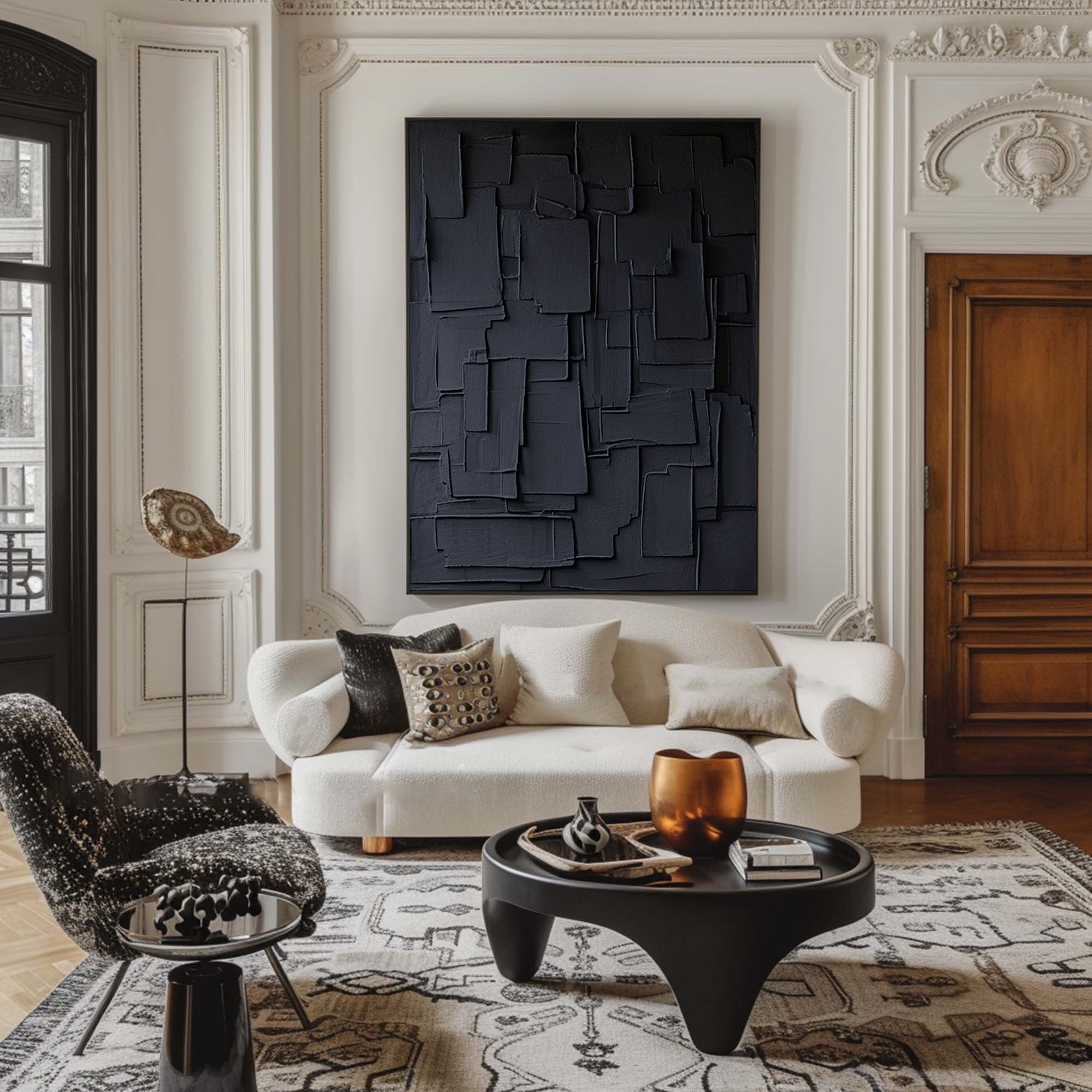 Contemporary Black Wall Art | Minimalist Geometric Style #BBA 100