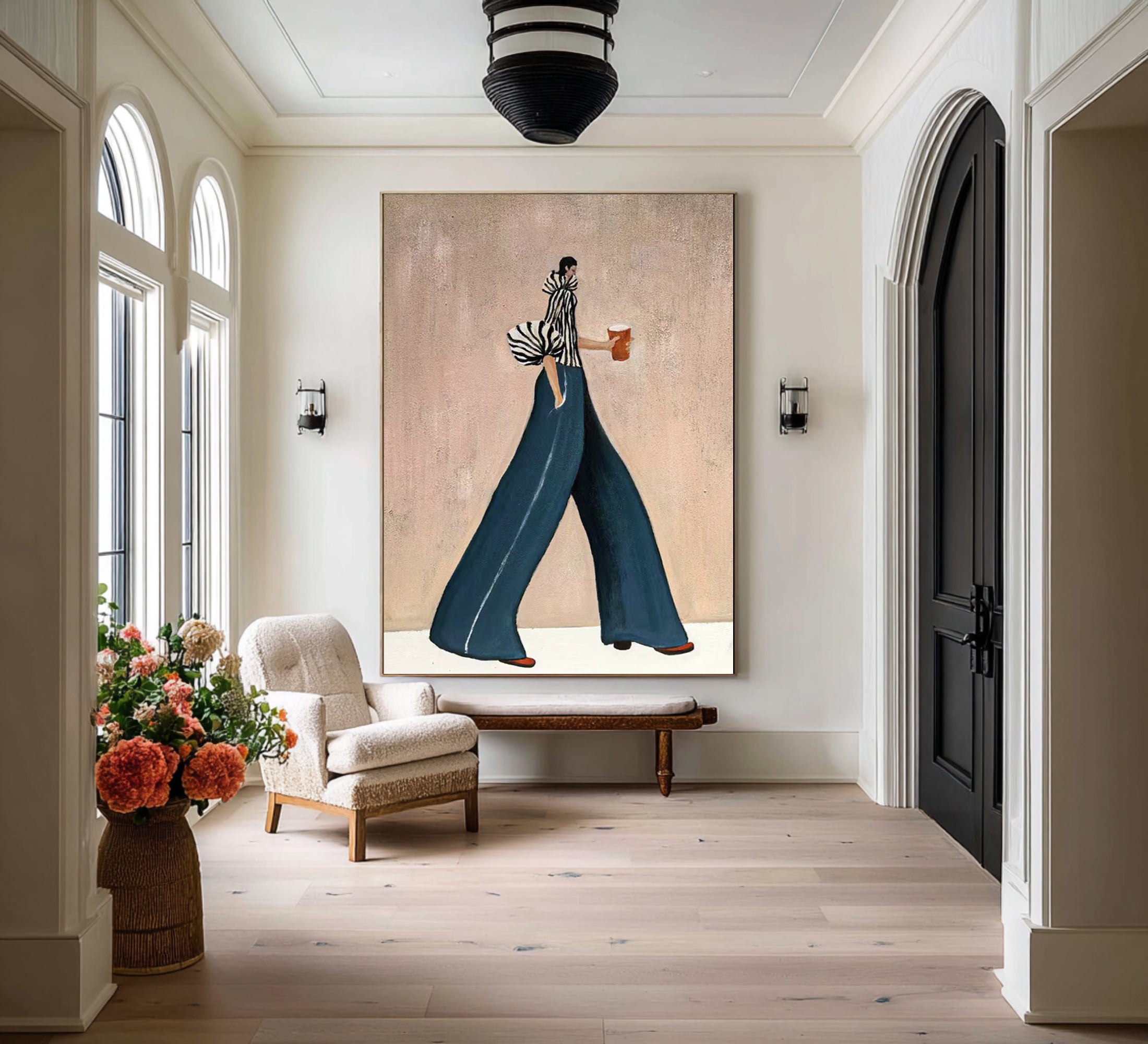 Large Fashion Figure Painting Modern Minimalist Woman Wall Art