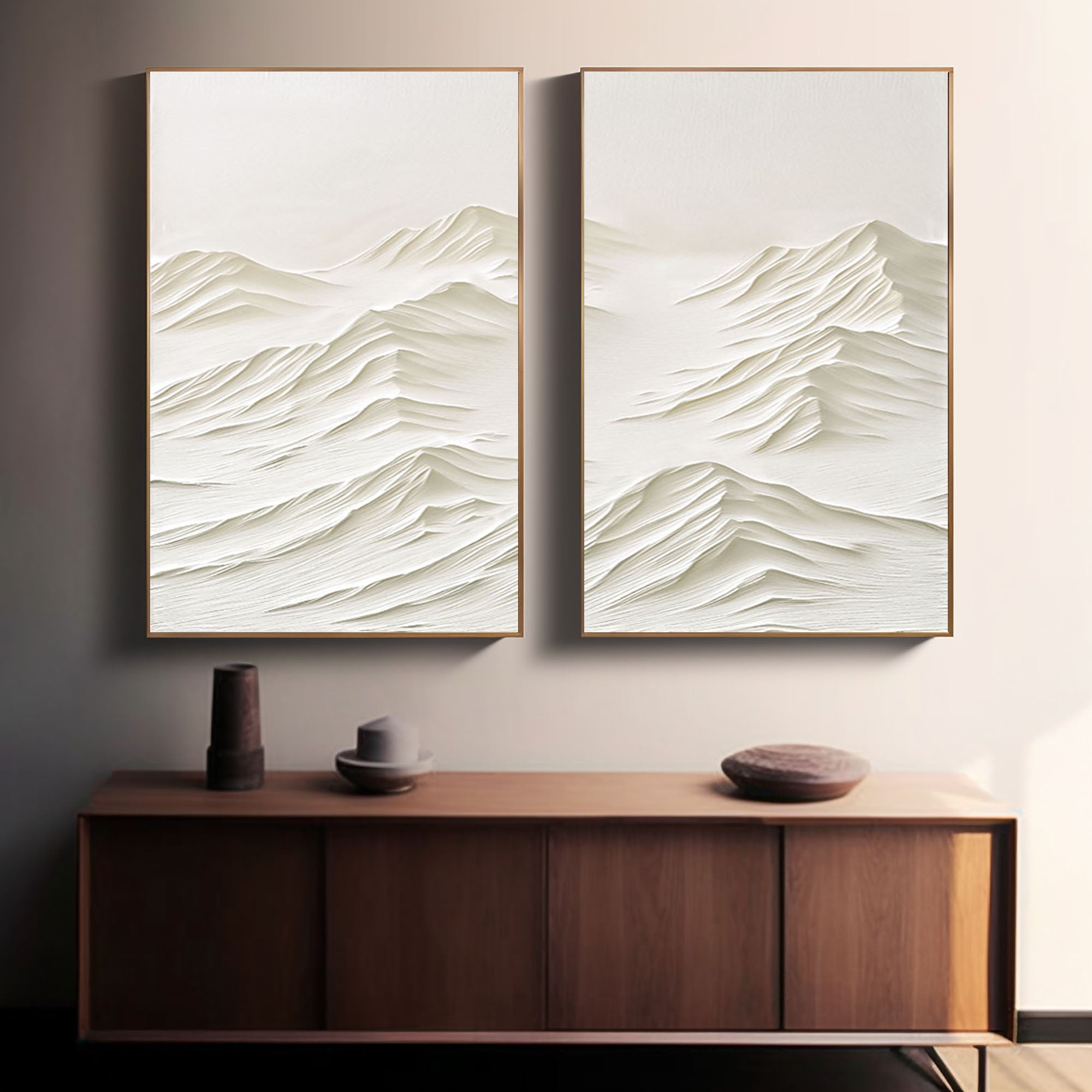 White Minimalist Painting Set Of 2 #WMS 028