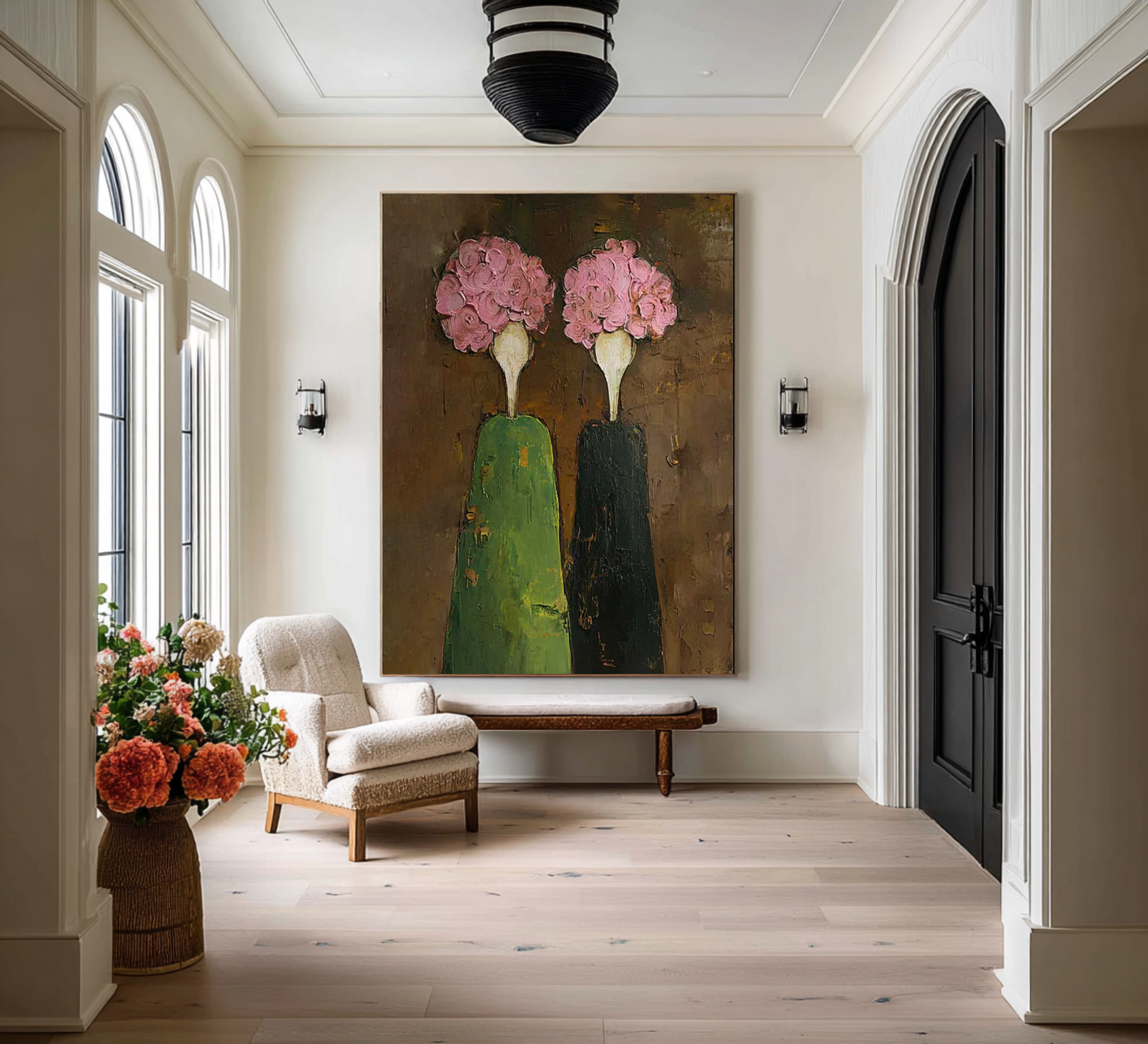 Large Contemporary Figurative Oil Painting on Canvas – Statement Wall Art for Entryway #WAC 043