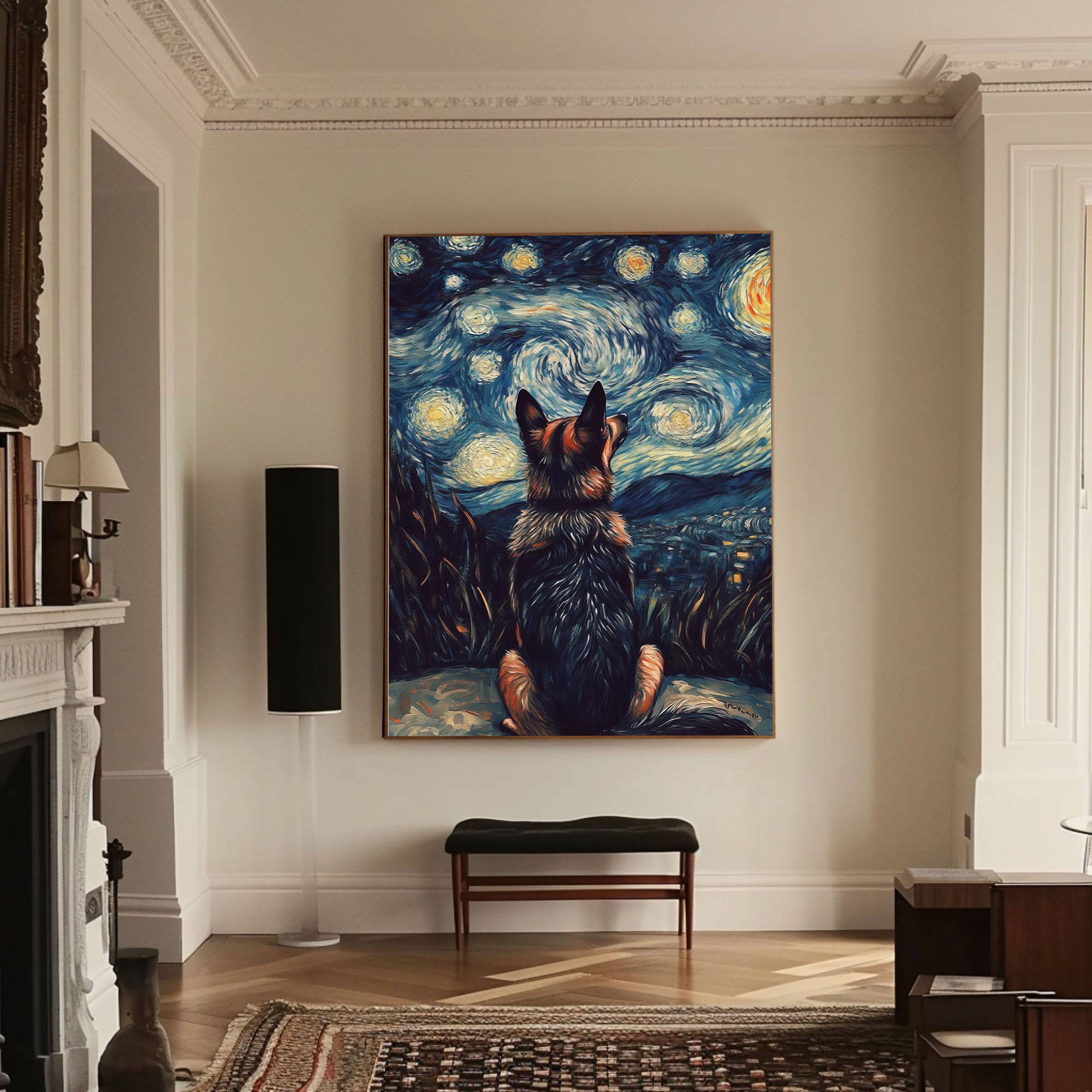 Starry Night Watch, Homage to Van Gogh, Contemporary Wall Art #BGA 076