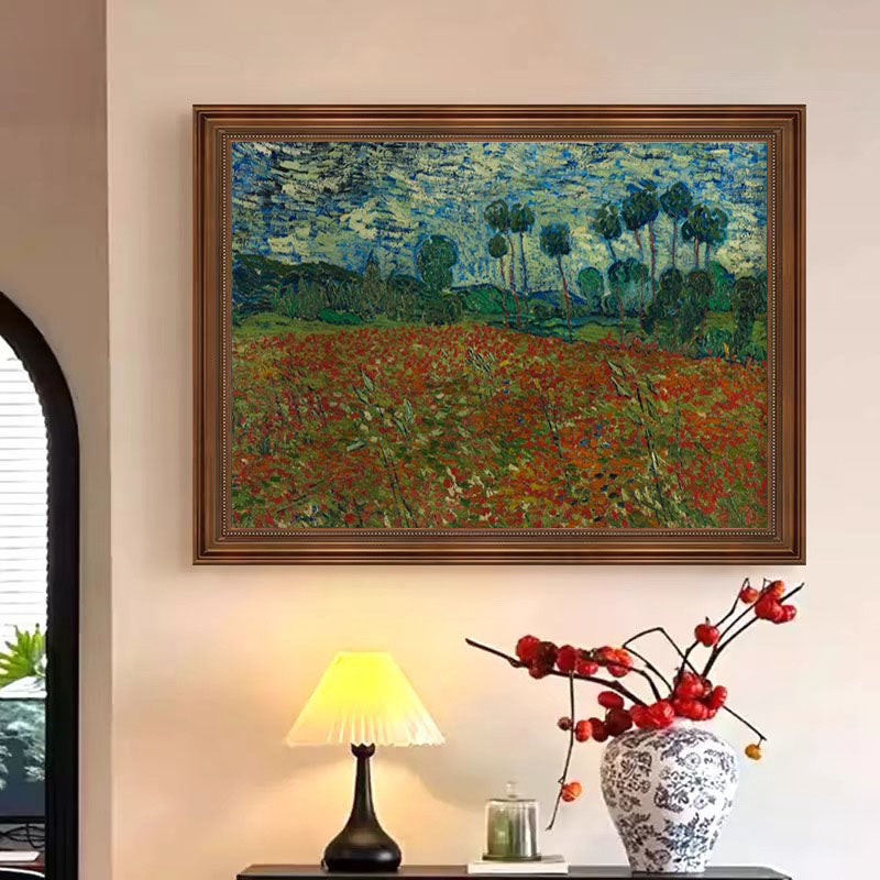 Flower Fields, Abstract Wall Art Inspired By Van Gogh #BGA 075