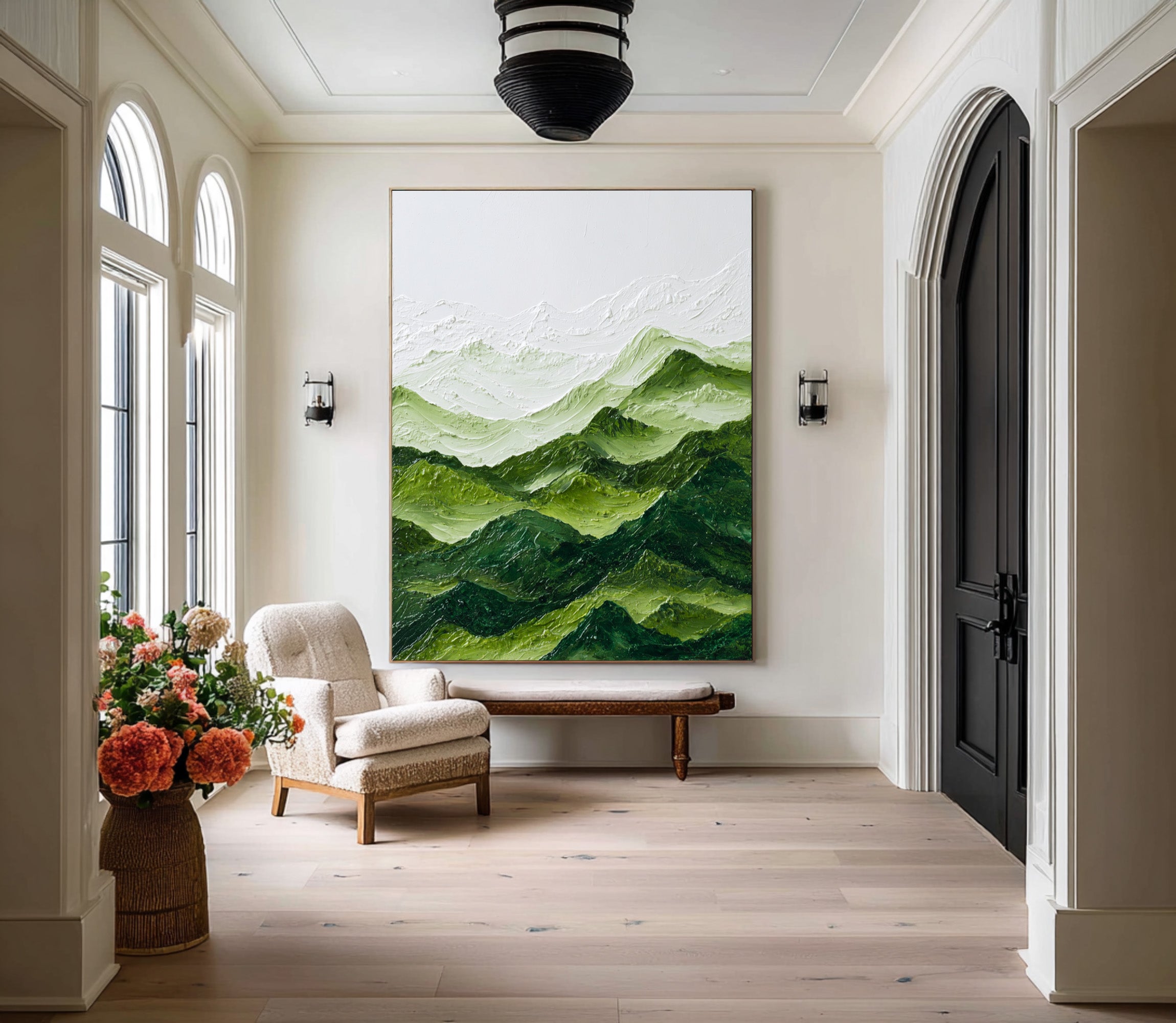 Large Contemporary Green Abstract Landscape | MuroArt #WAB 001
