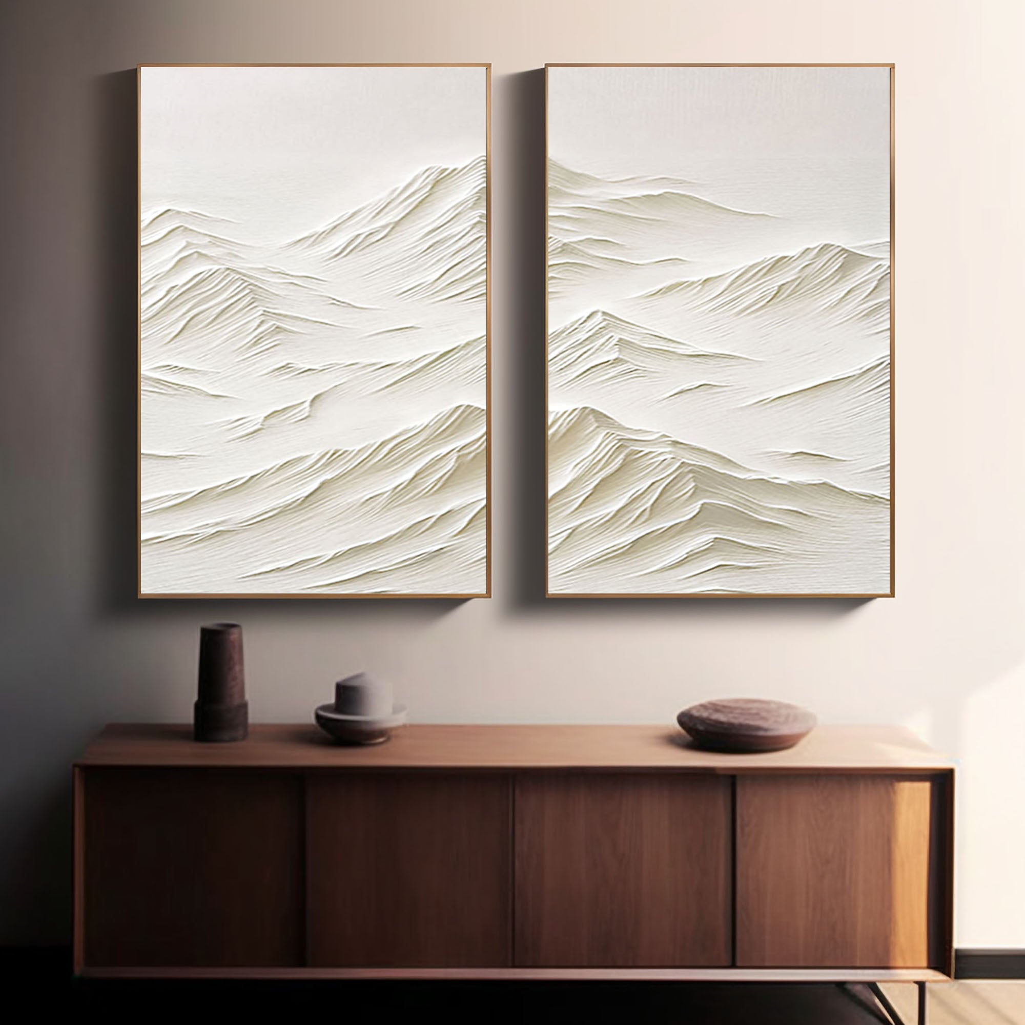 White Minimalist Painting Set Of 2 #WMS 027