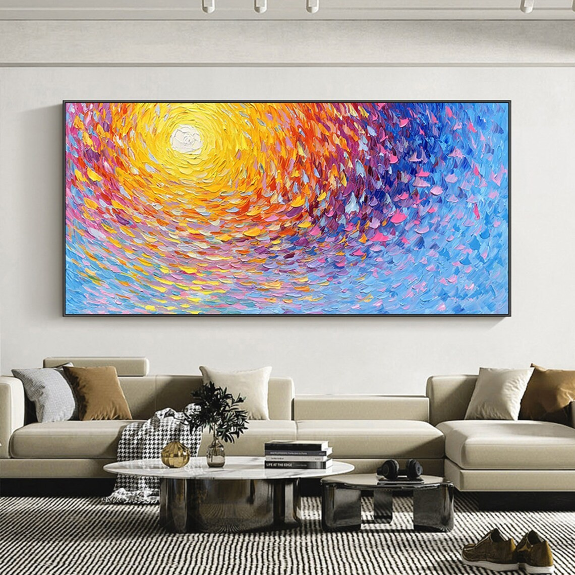 Dynamic Swirl Abstract Wall Art with Vibrant Colors  #BGA 045