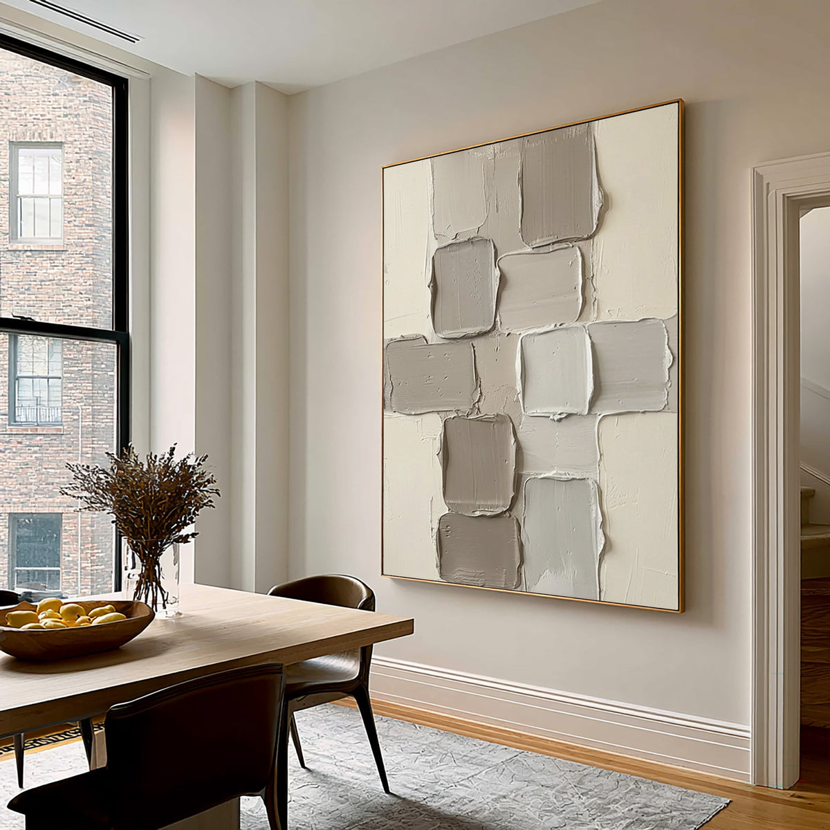 Layers Of Quietly Gathered Forms Large Neutral Abstract Wall Art Textured Sculptural Relief Painting