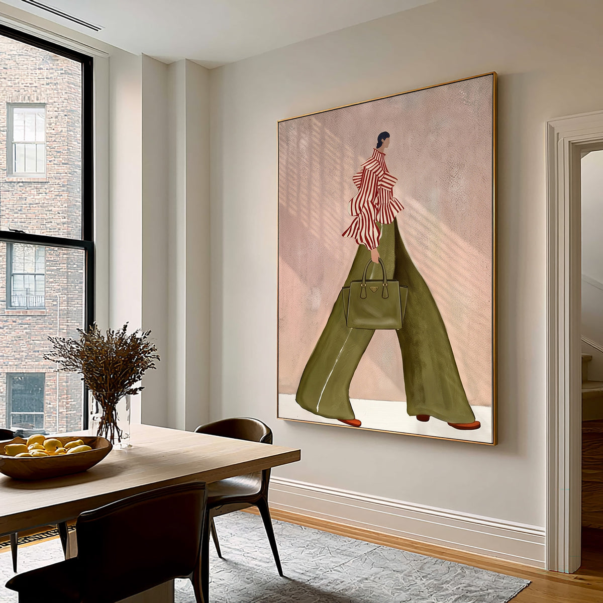 Modern Fashion Woman Painting Stylish Figurative Wall Art