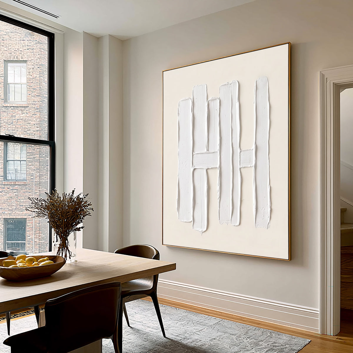 Columns Of Light Large White Abstract Wall Art Textured Sculptural Relief Contemporary Minimalist Artwork