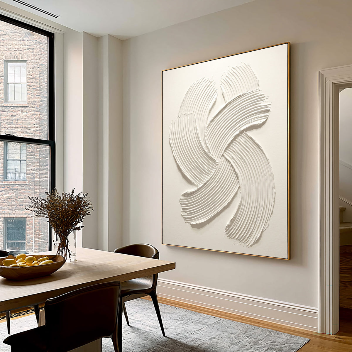 Flowing Rhythm Of Sculptural Movement Large White Textured Wall Art Organic Relief Sculpture Contemporary Abstract Decor