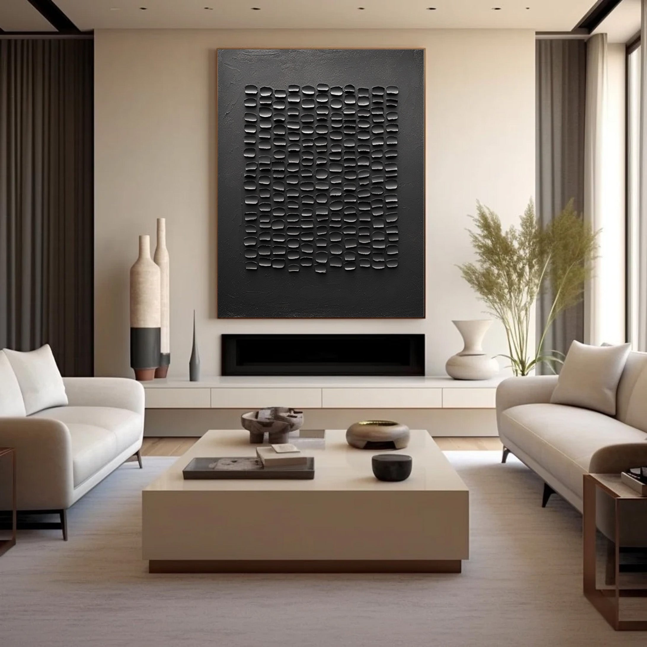 Black Minimalist Painting #BM 047