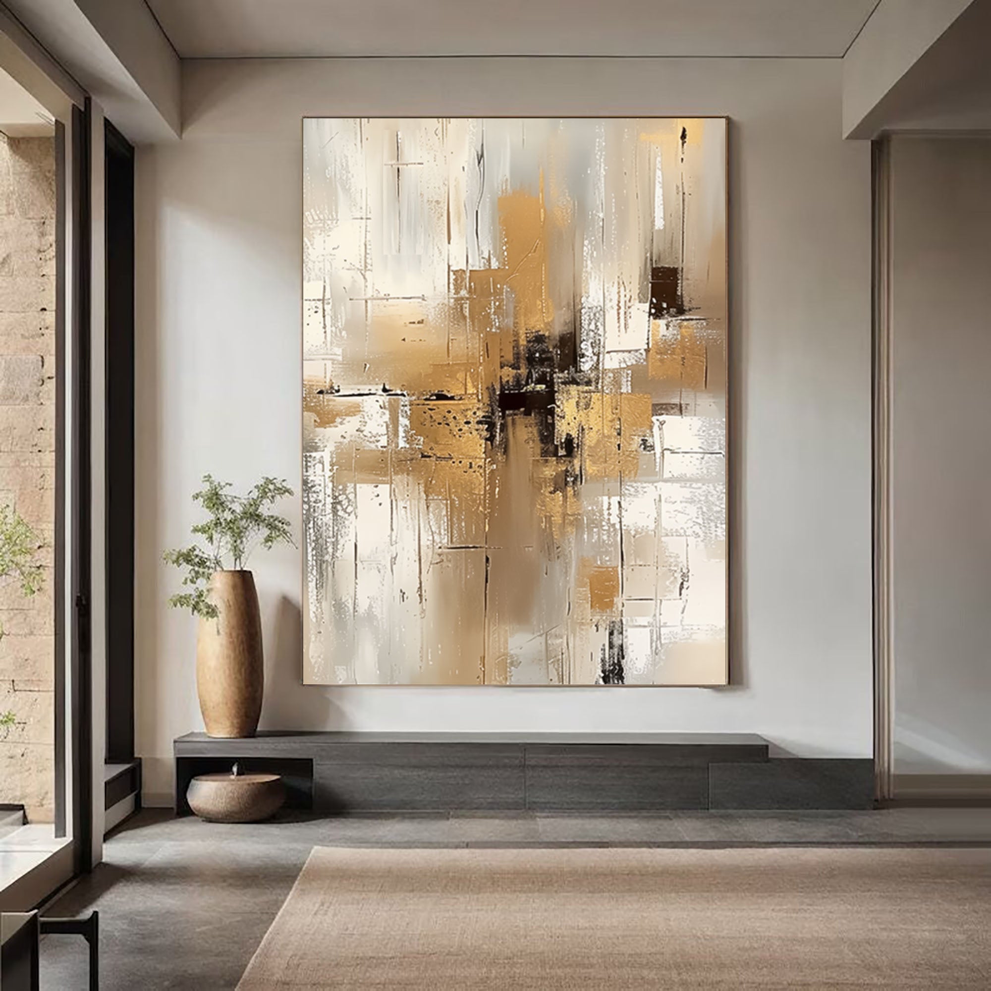 Neutral Abstract Wall Art #BBA 075