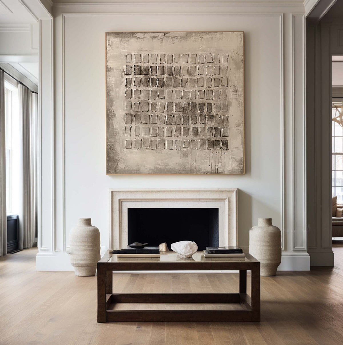 Image showcasing Urban Elegance: Bold Textured Abstract Art for Modern Home Decor #BBA 044