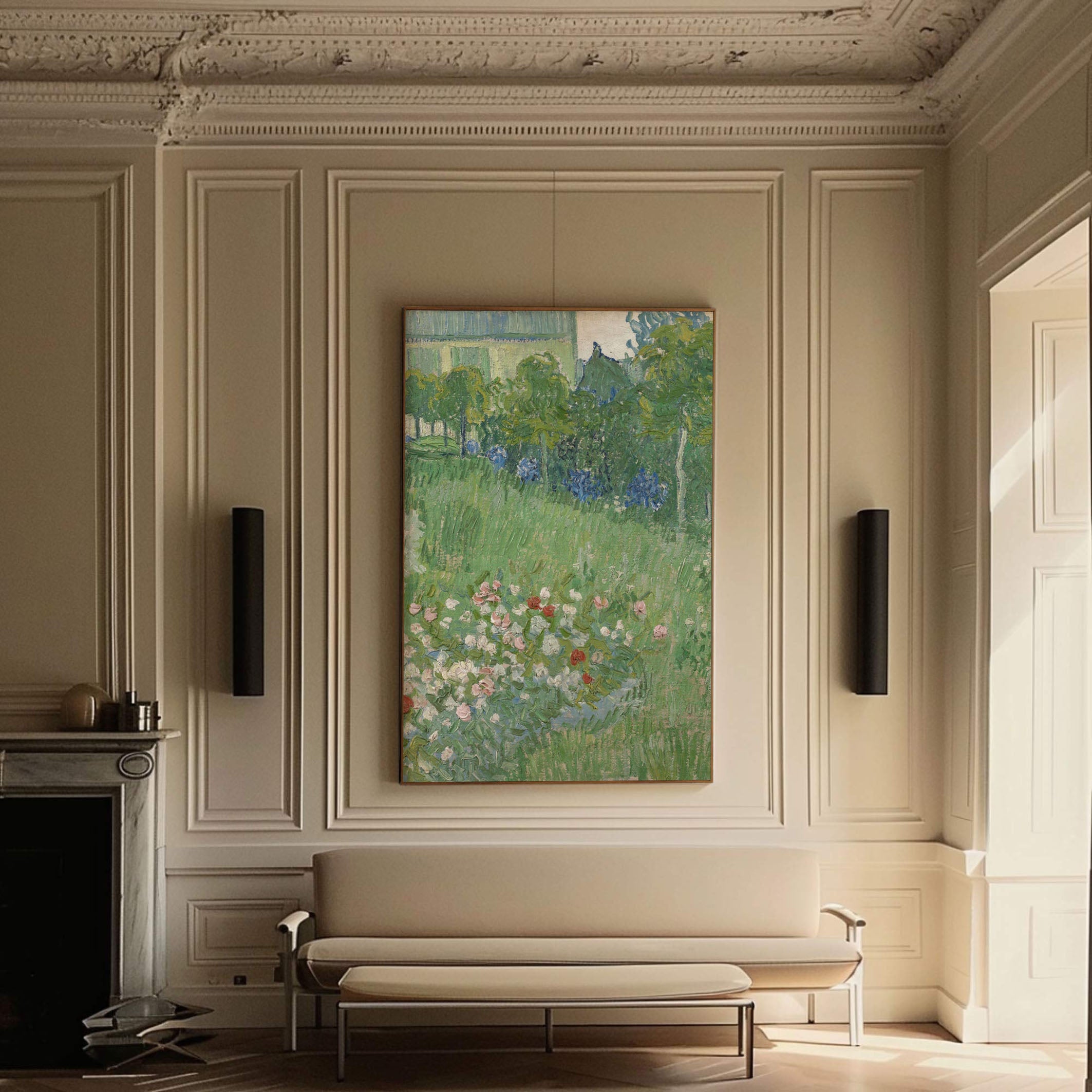 Harmony Flowers In Sunlit Garden, Abstract Garden Canvas #BGA 073