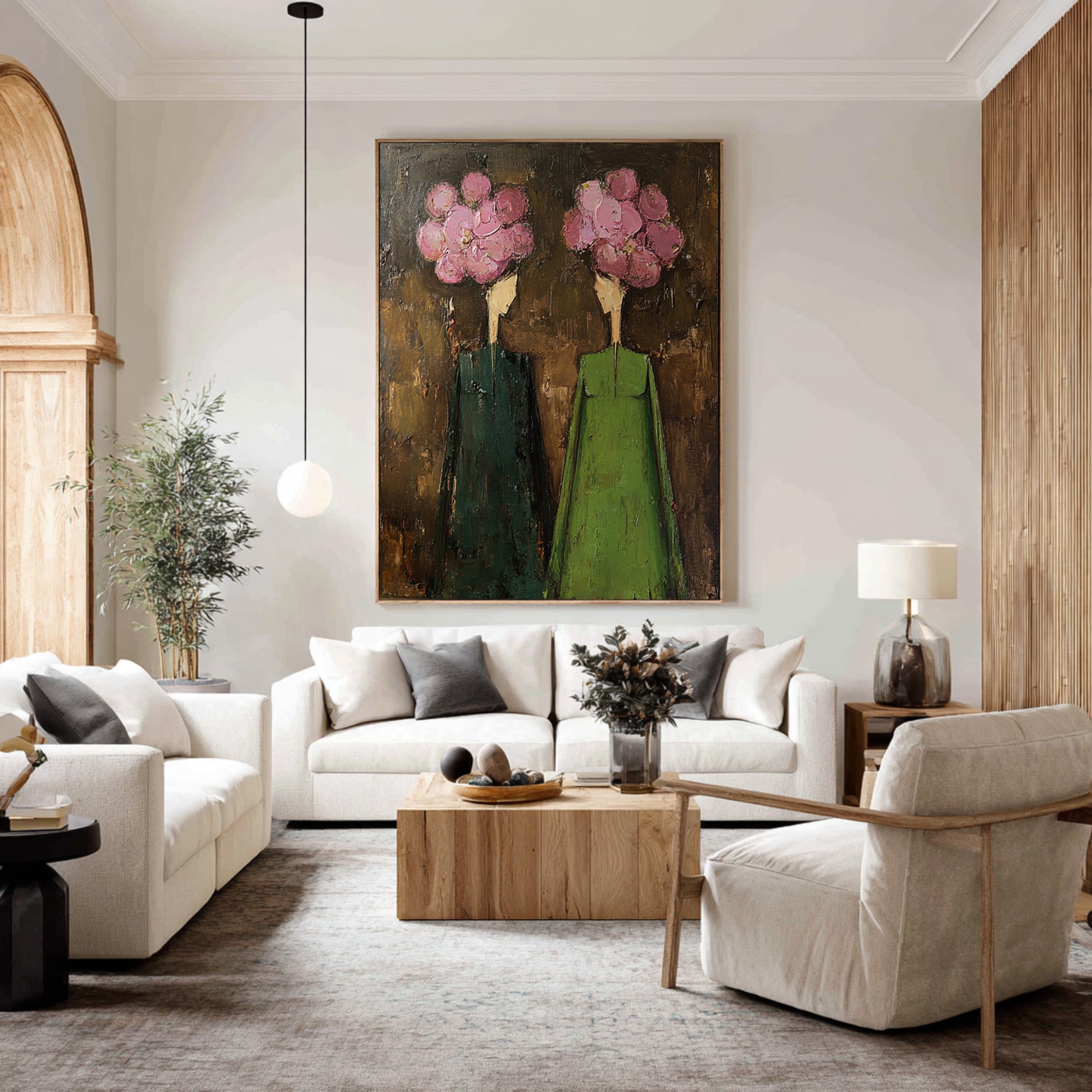Large Contemporary Figurative Oil Painting on Canvas – Statement Wall Art for Entryway Decor #WAC 038