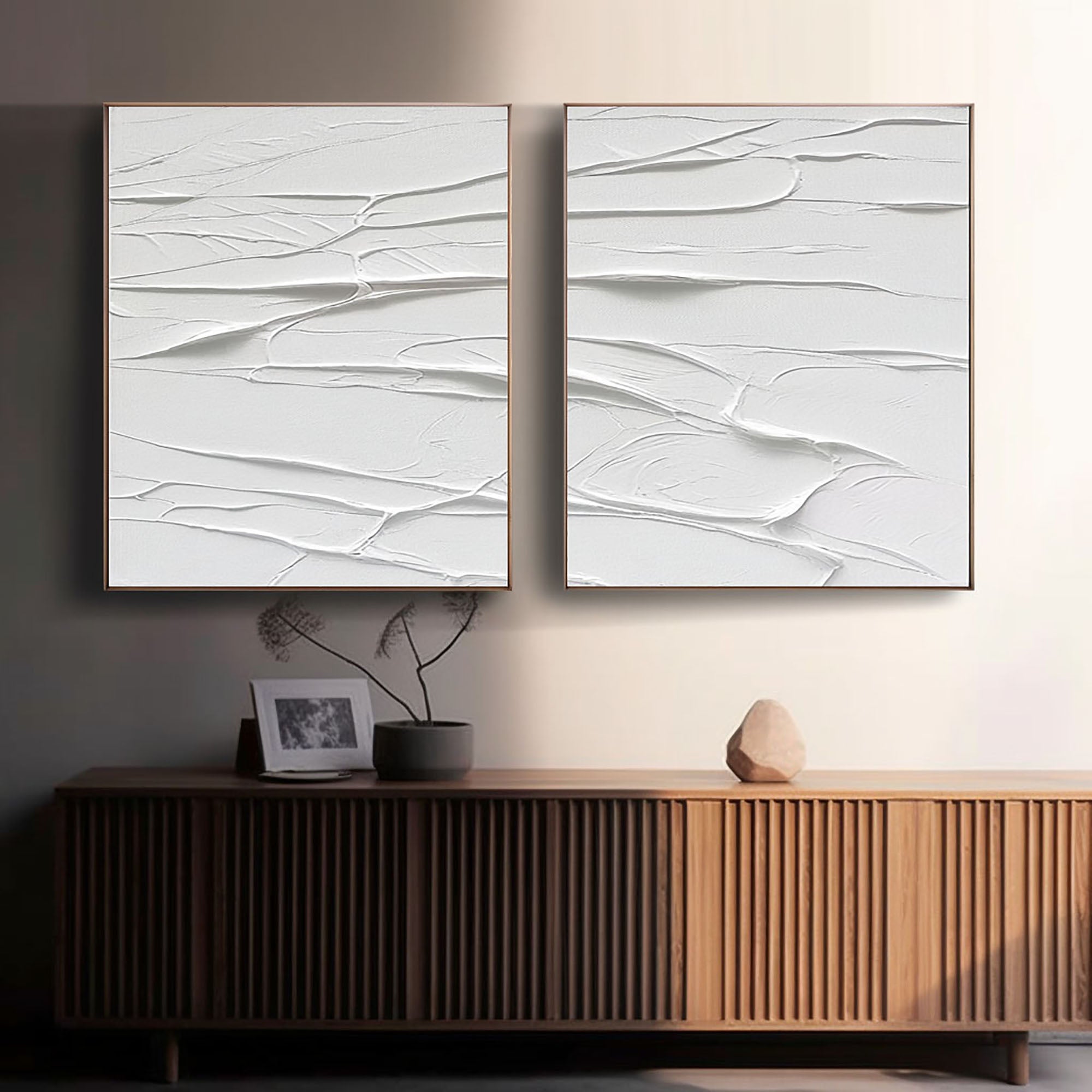 White Minimalist Painting Set Of 2 #WMS 026