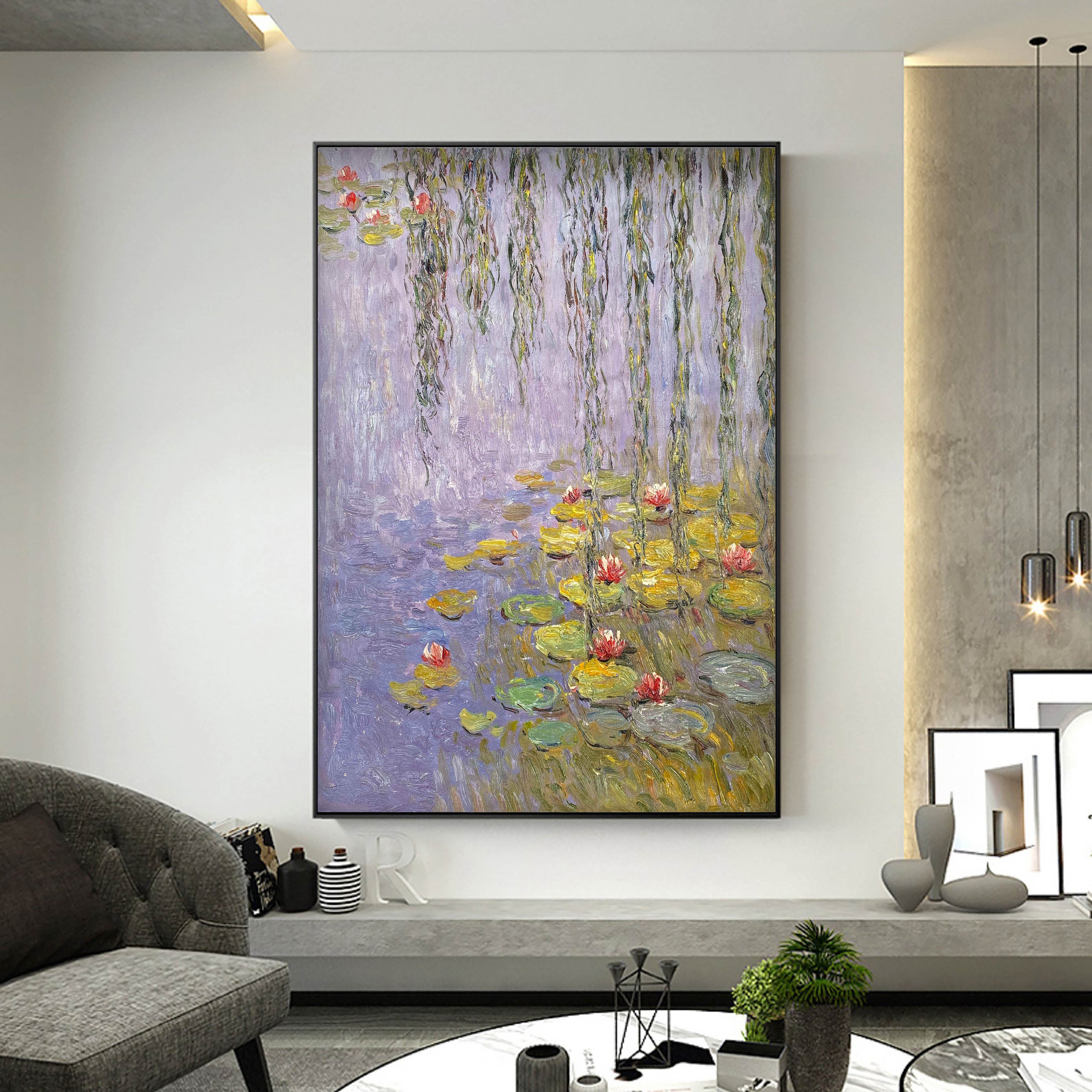 Water Lilies and Weeping Willow, Inspired by Monet #BGA 068