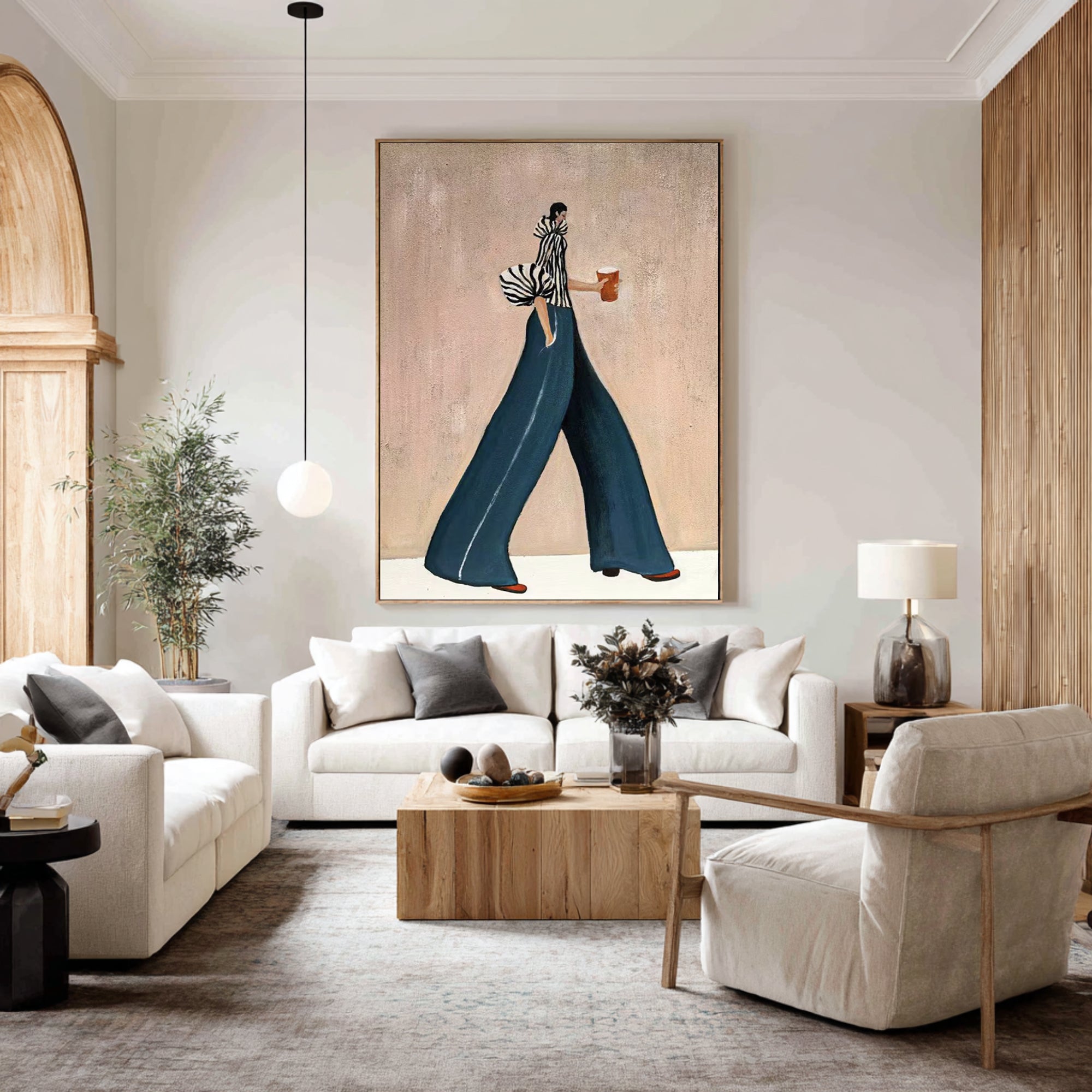 Large Fashion Figure Painting Modern Minimalist Woman Wall Art