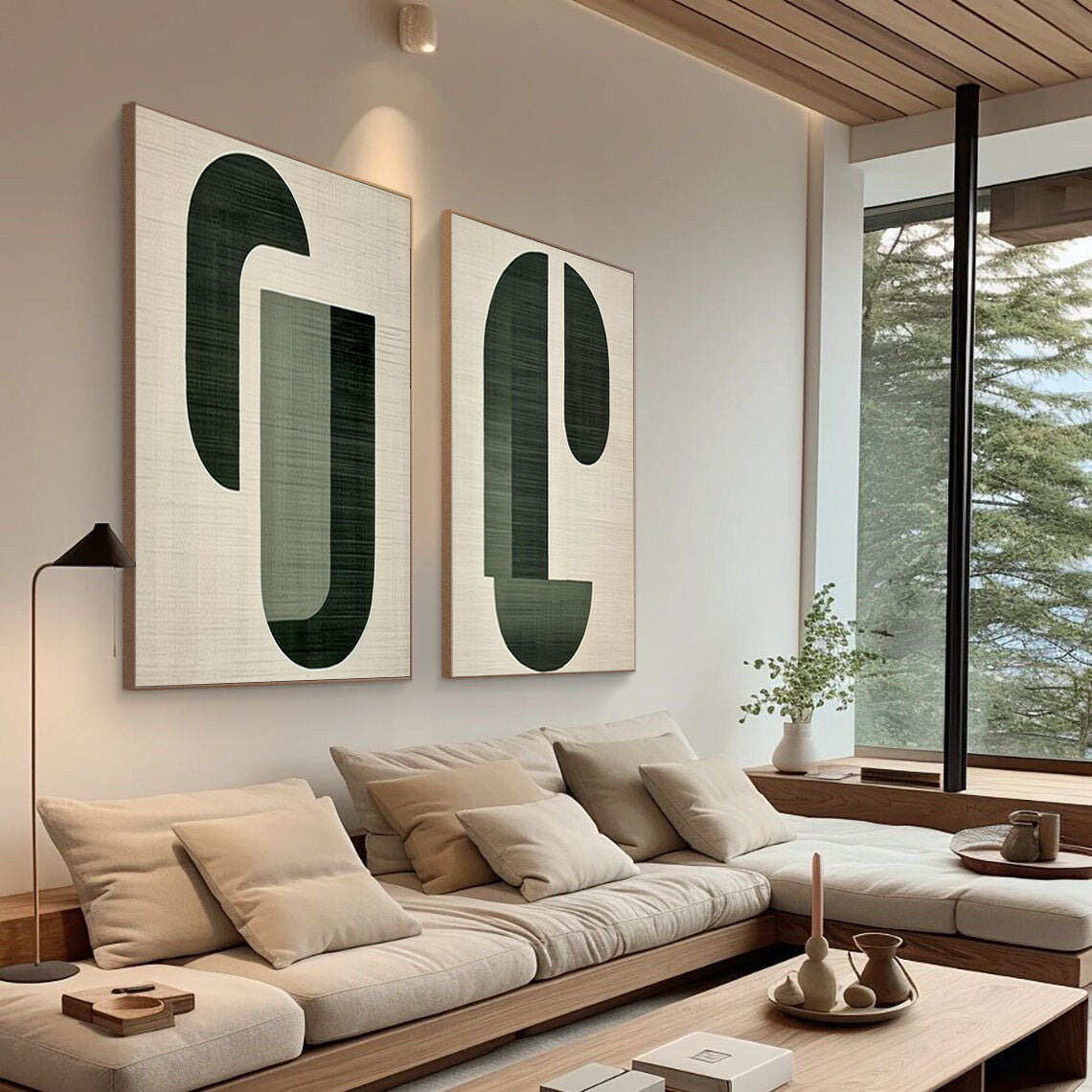 Geometric Minimalist Wall Art Abstract Paintings for Contemporary Spaces #BGS 011