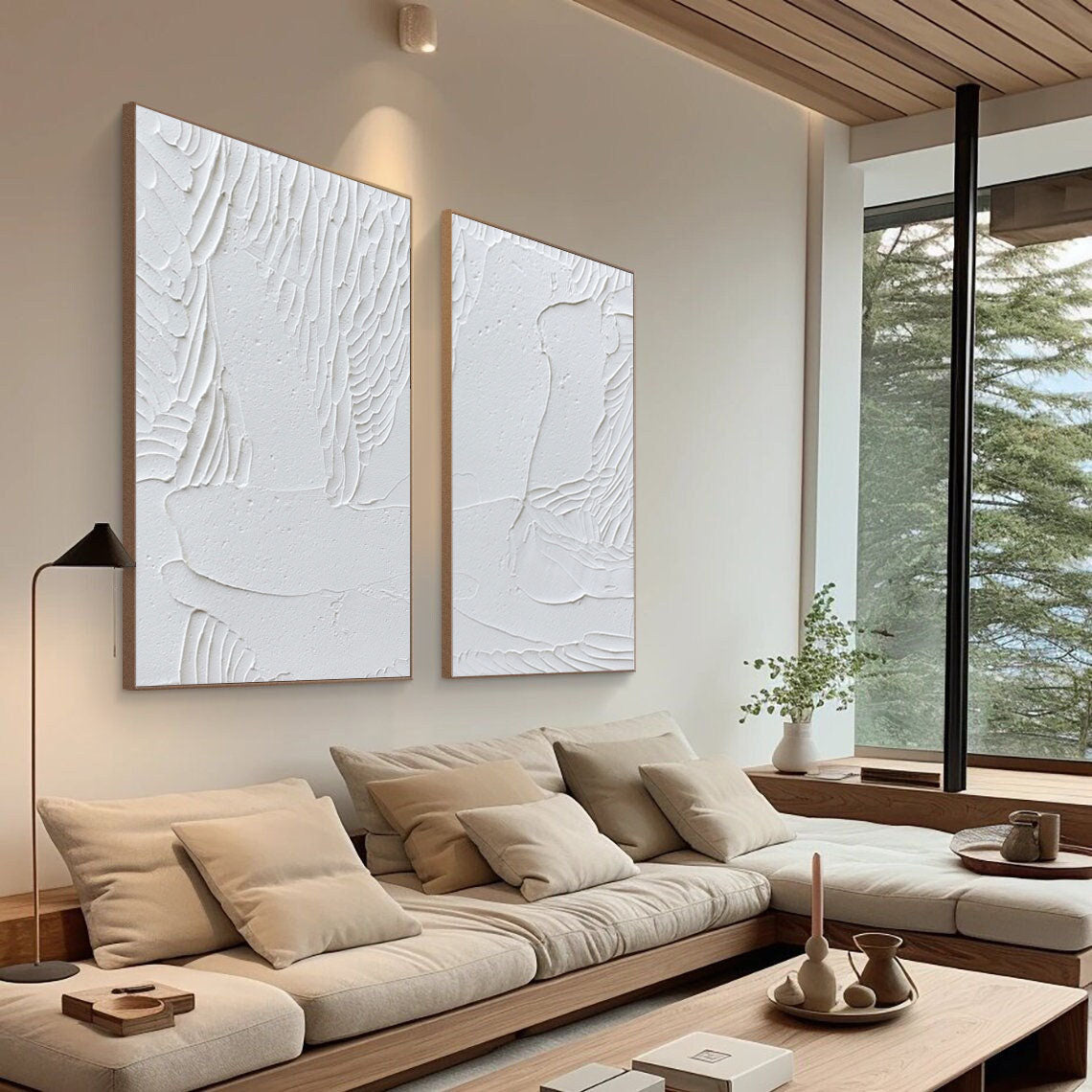 White Minimalist Painting Set Of 2 #WMS 013