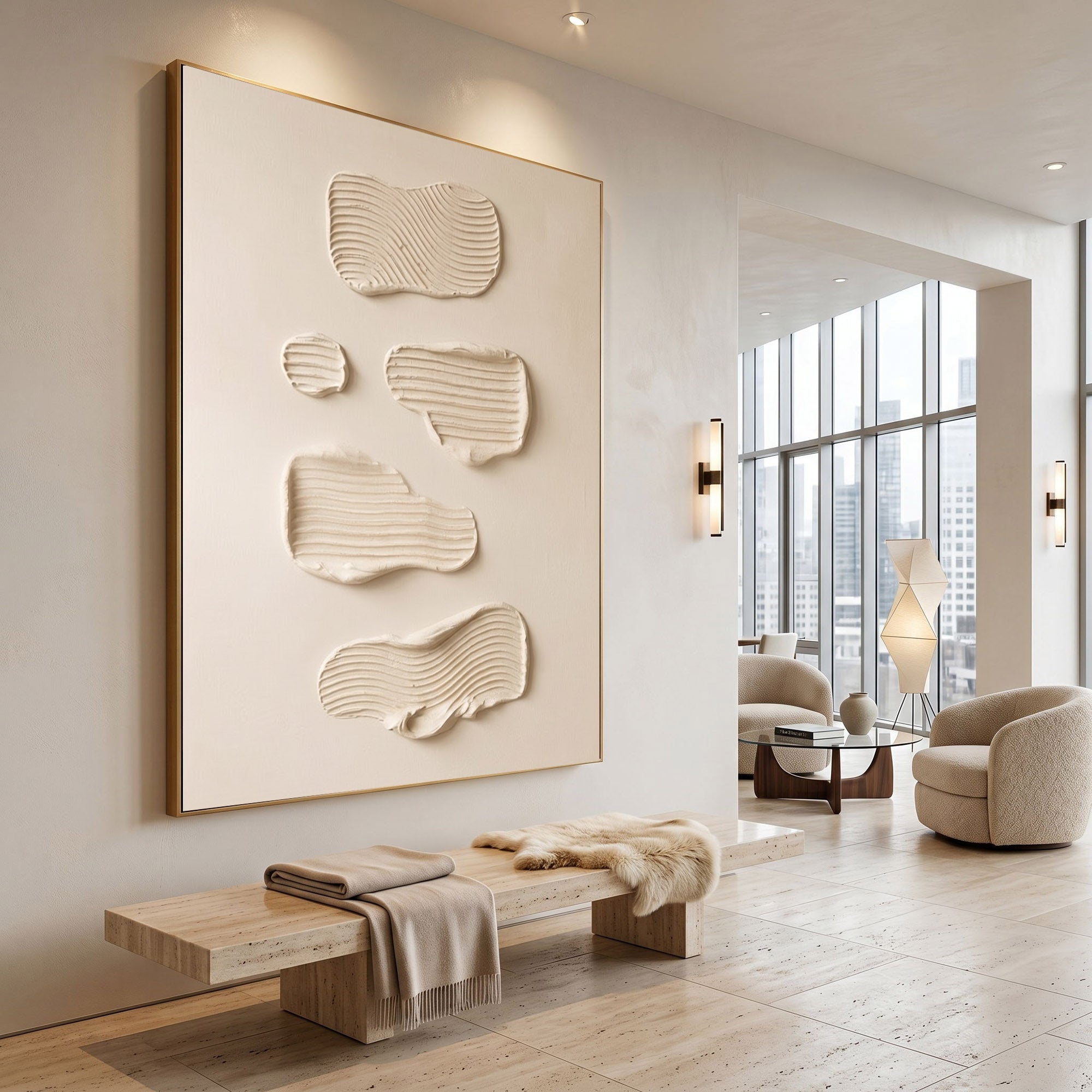 Large Textured Wall Art Modern Abstract Oil Painting Minimalist Contemporary Home Decor