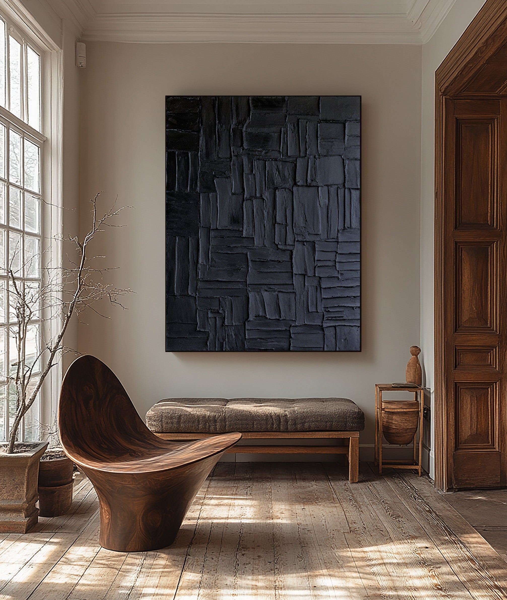 Minimalist Black Wall Art - Large Canvas Wall Art #BBA 101