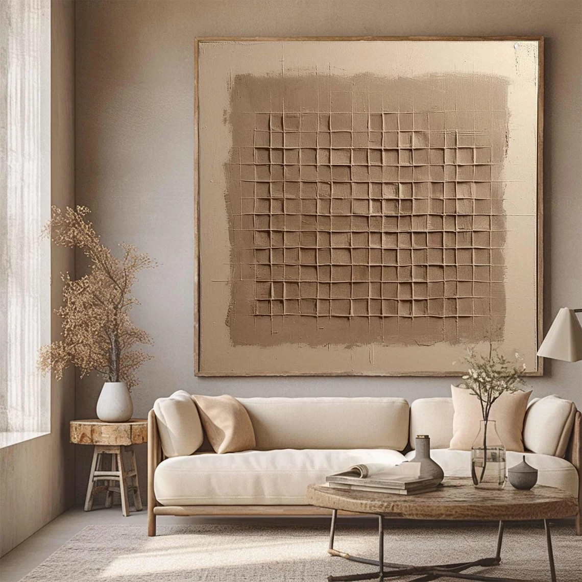 Square Grid Wabi Sabi Wall Art #WSA 001