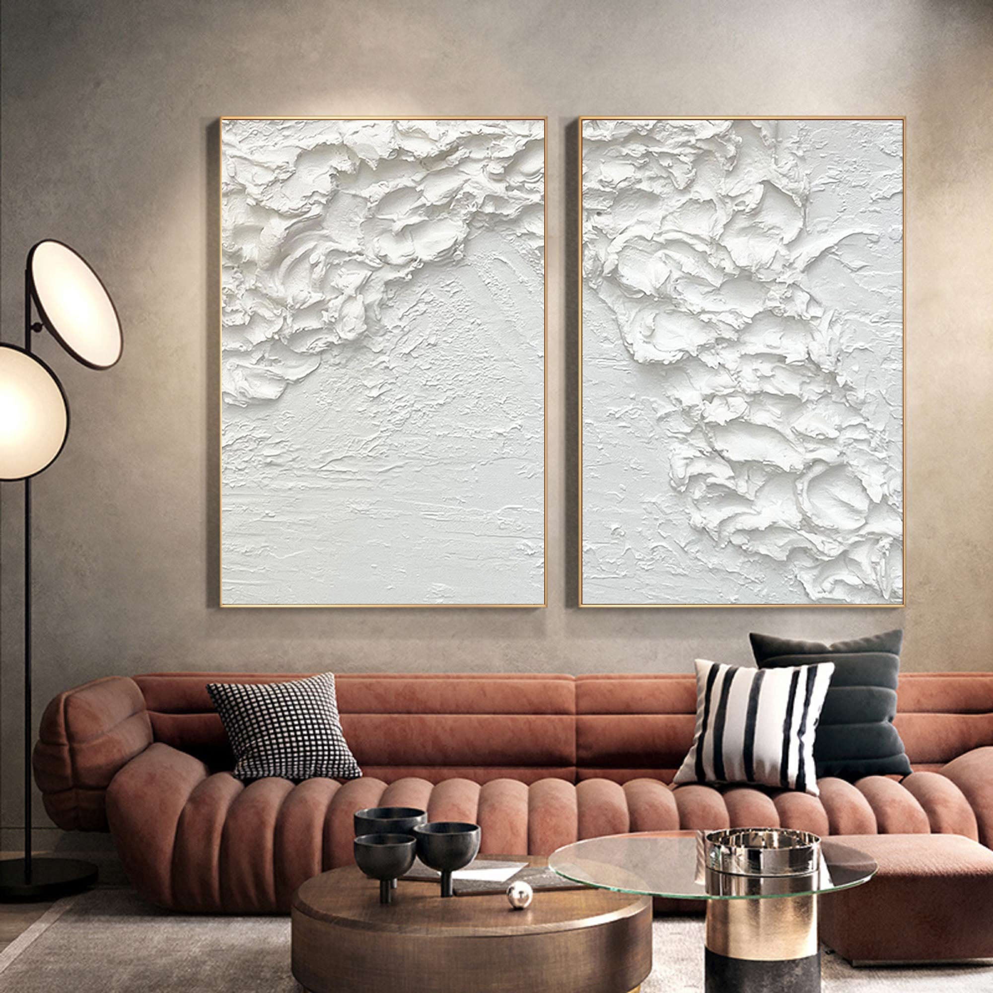 White Minimalist Painting Set Of 2 #WMS 006