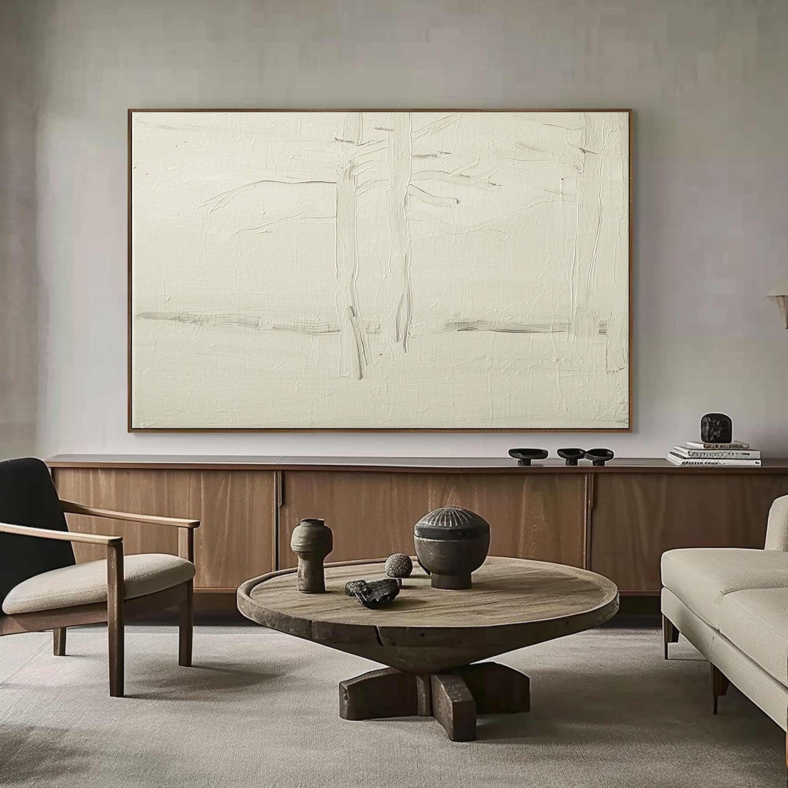 White Relief with Subtle Linear Impressions, Textured Canvas #BGA 114