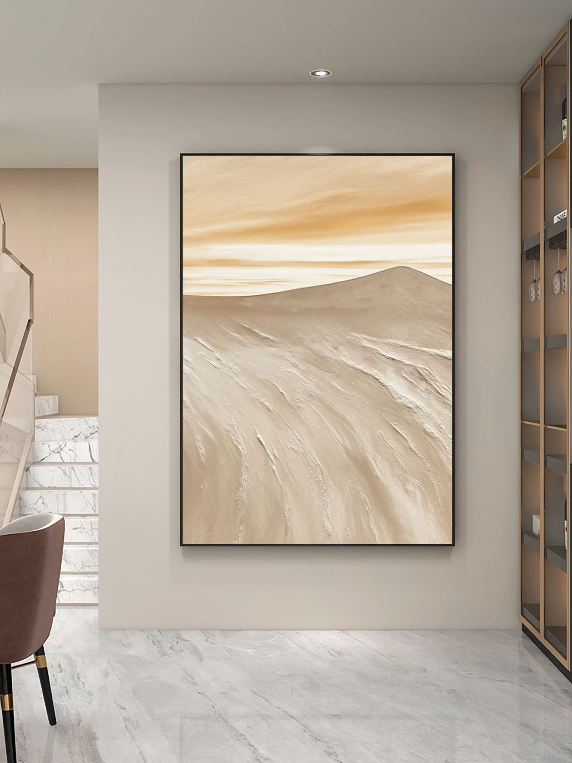 Beige & Brown Minimalist Painting #BBM 034