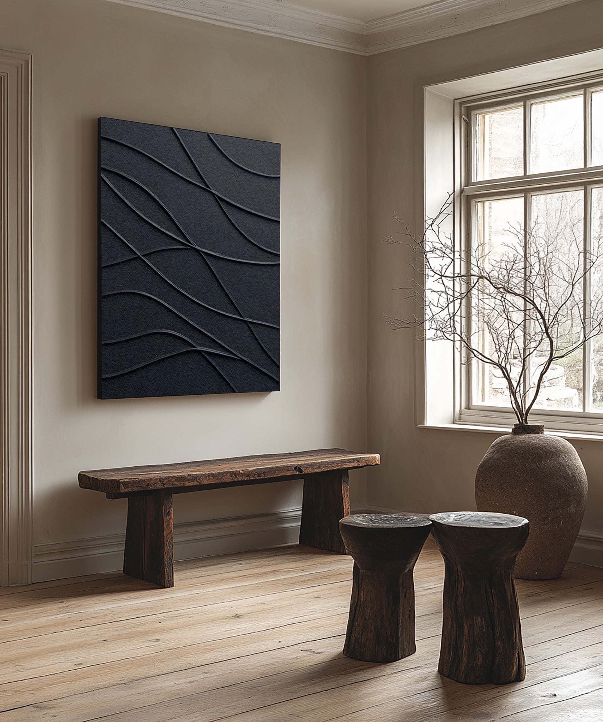 Minimalist Art: Bold Black Wall Art for Modern Spaces #BBA 105