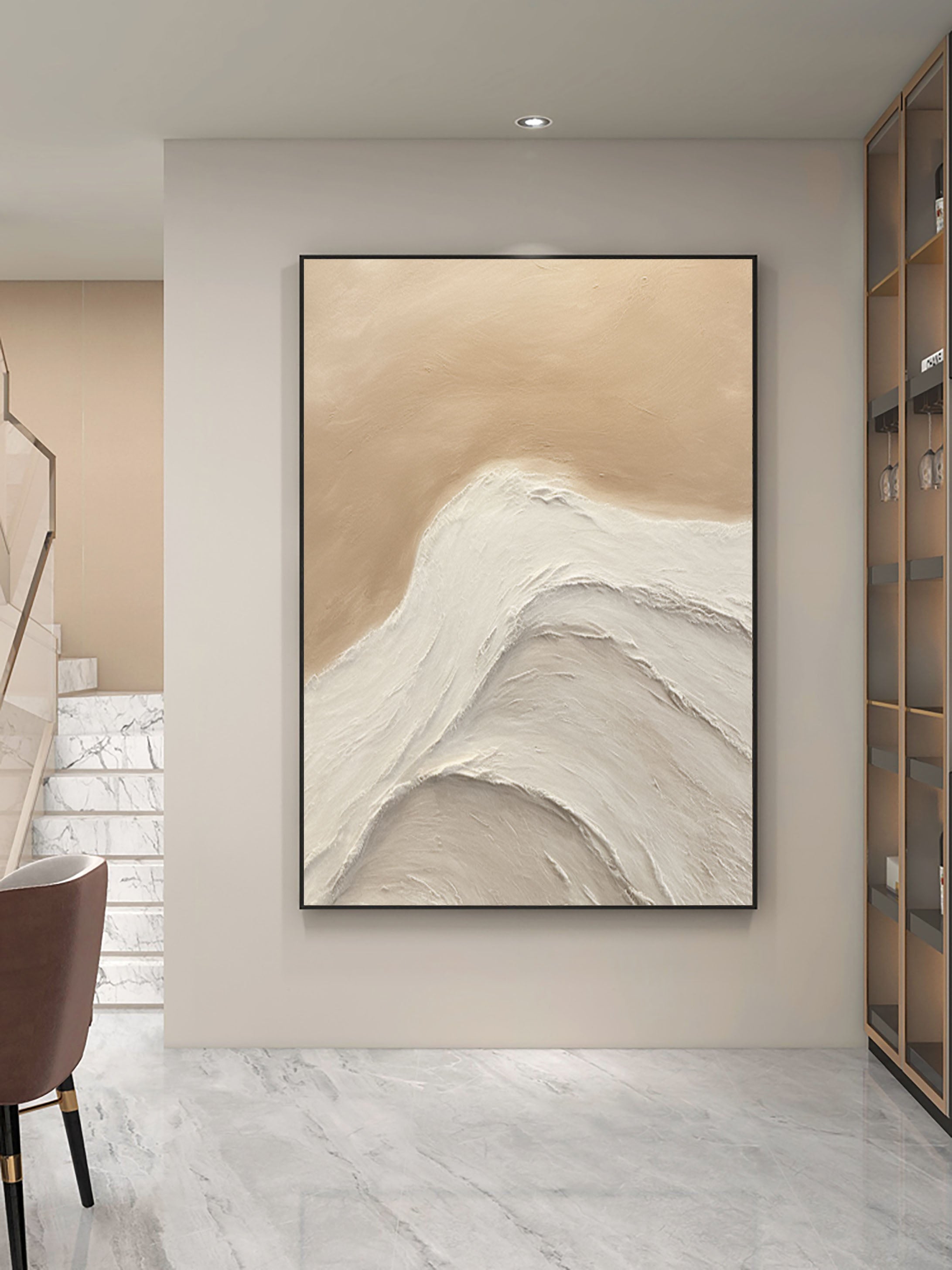 Beige & Brown Minimalist Painting #BBM 035