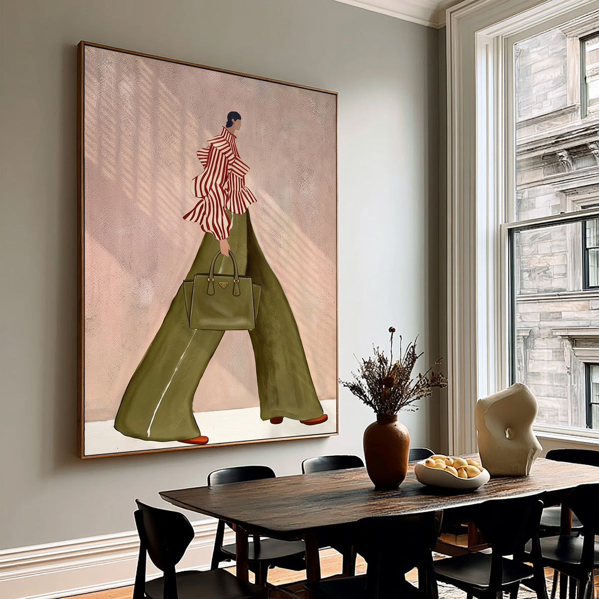 Modern Fashion Woman Painting Stylish Figurative Wall Art