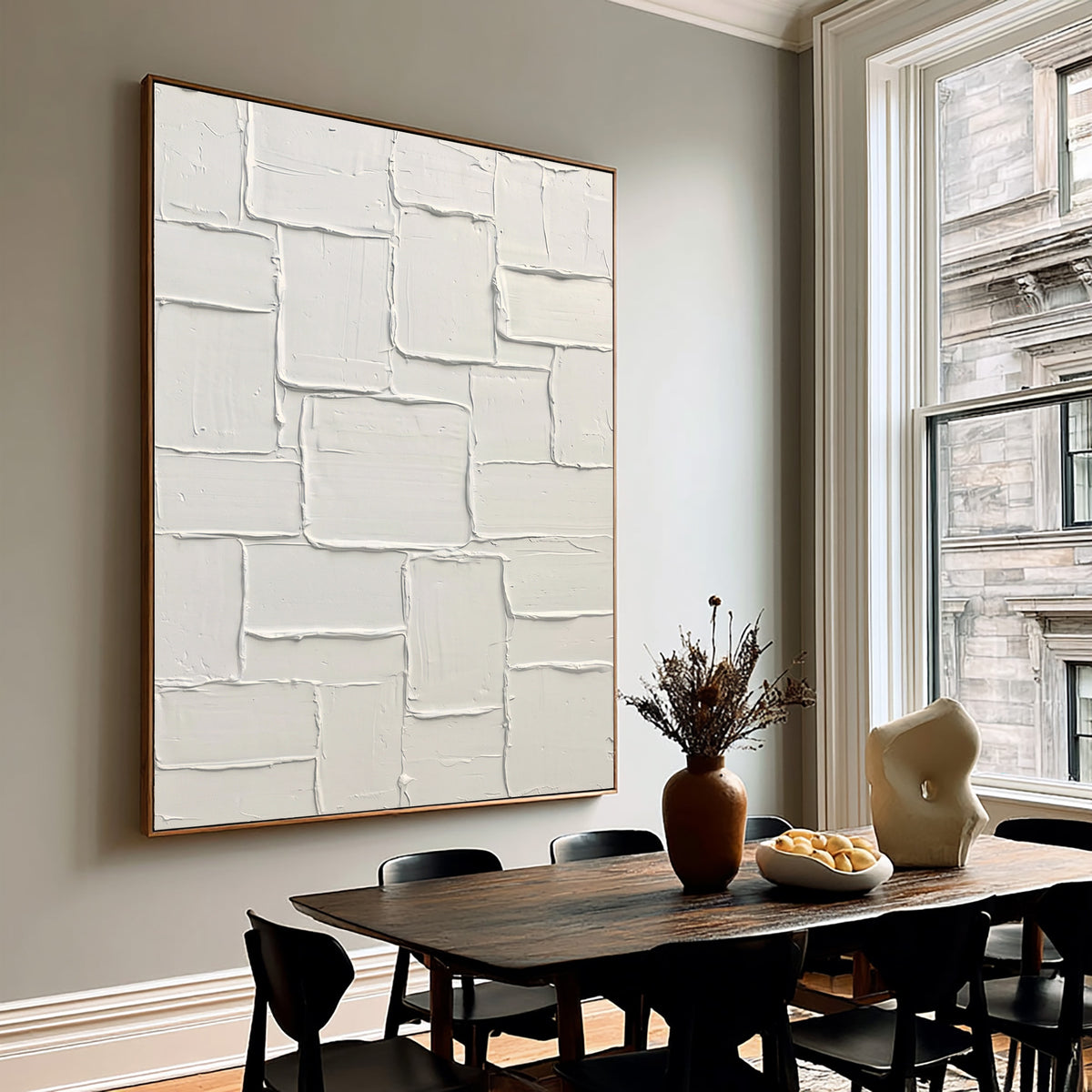 A Study In Layered Geometry Large White Abstract Textured Wall Art Sculptural Relief Modern Interior