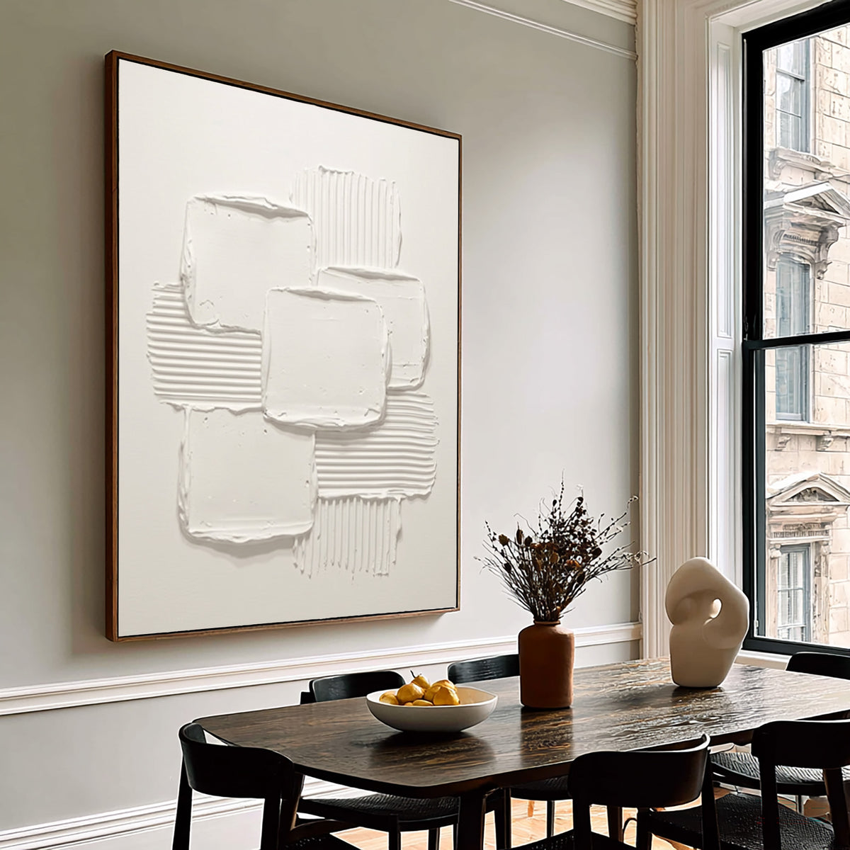The Geometry Of Silence Large Abstract Wall Art Textured Relief Contemporary Painting Modern Luxury Interior Decor