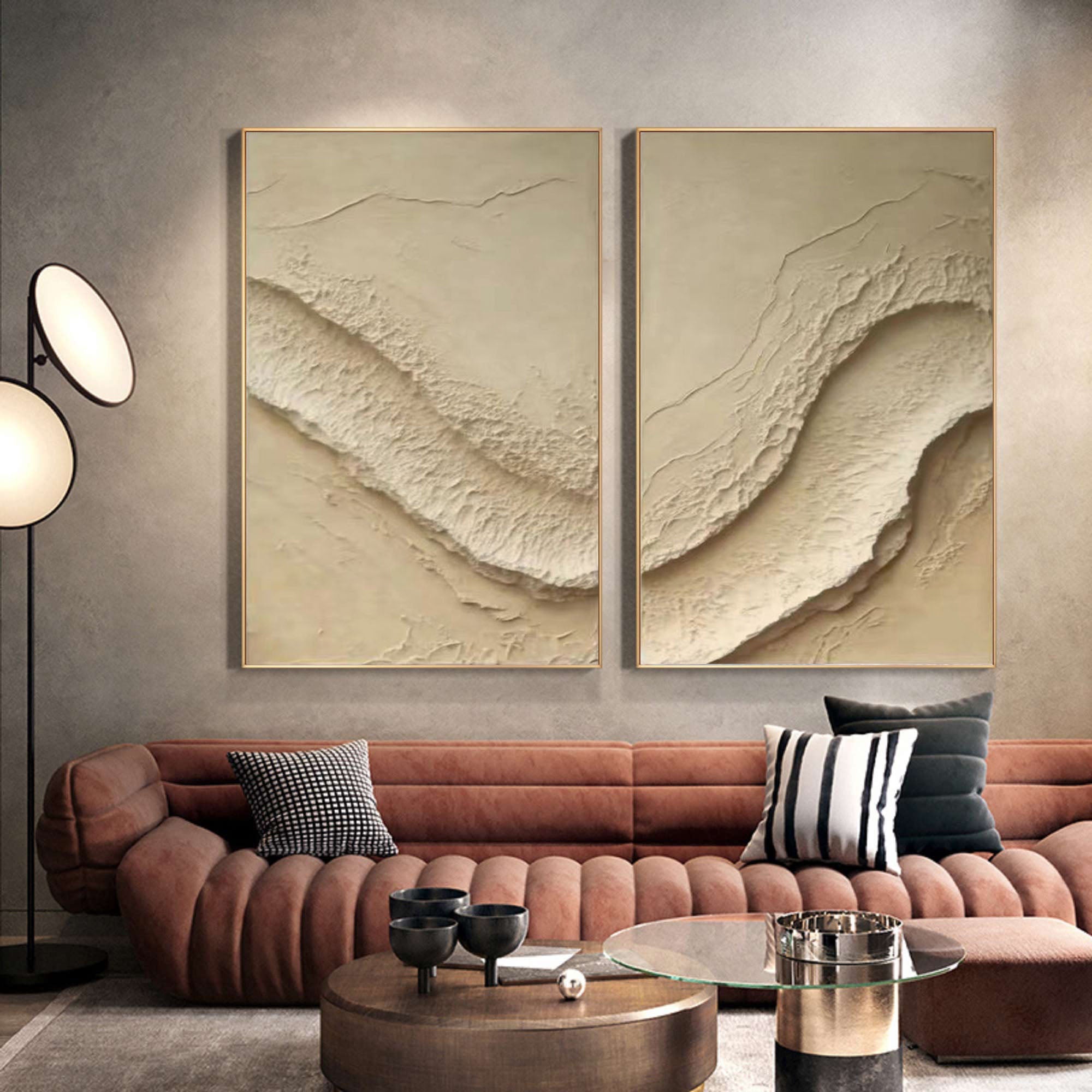 Abstract Beige Texture Wall Art Set #BBS 019