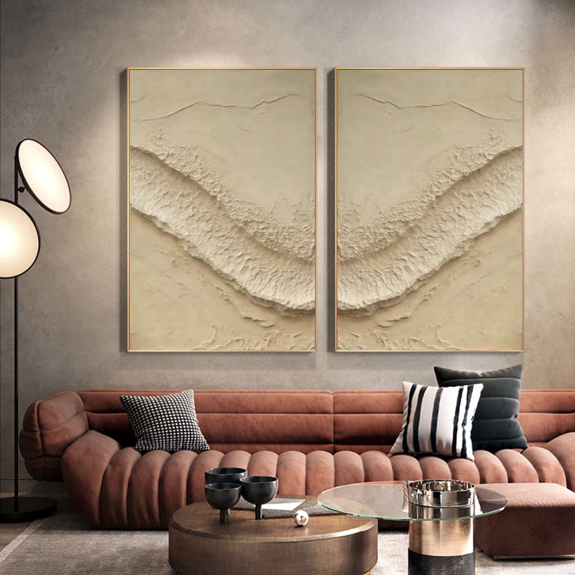 Abstract Beige Texture Wall Art Set #BBS 018