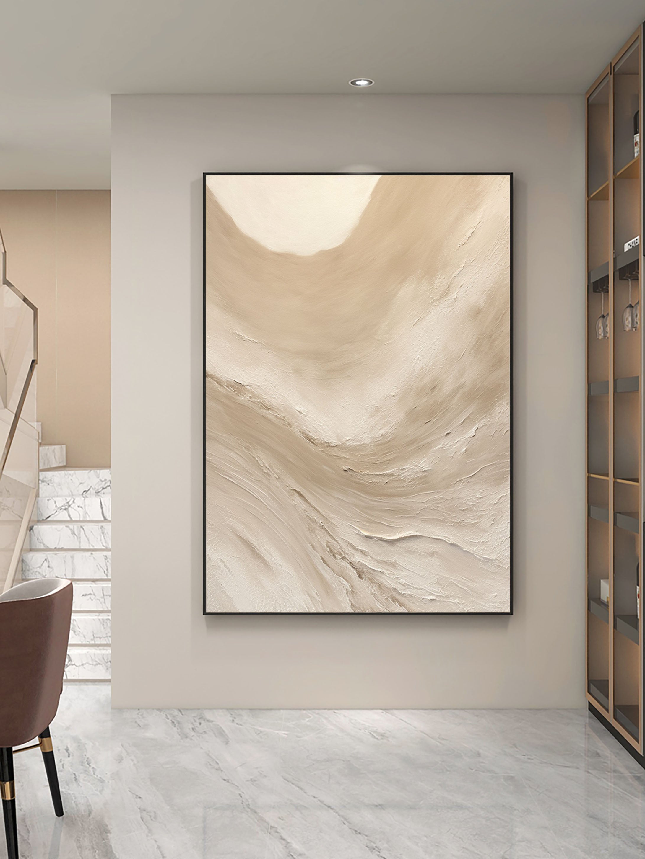 Beige & Brown Minimalist Painting #BBM 036