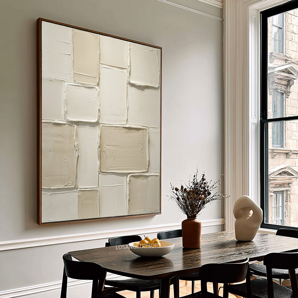 Large Quiet Luxury Textured Abstract Wall Art Ivory Cream Oil Painting Minimalist Neutral Luxury Home Decor