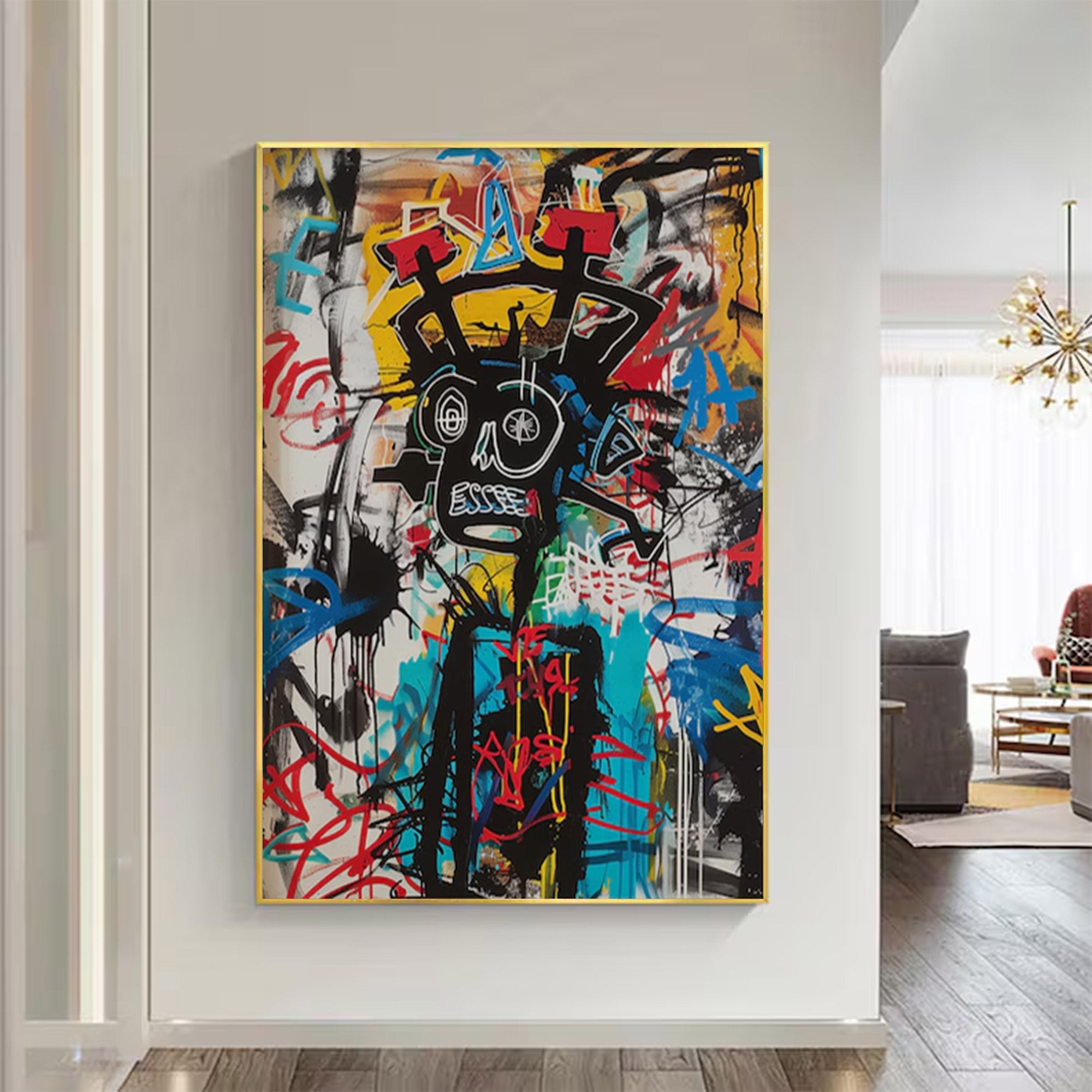 Large Abstract Modern Basquiat Art | MuroArt #WGA 006