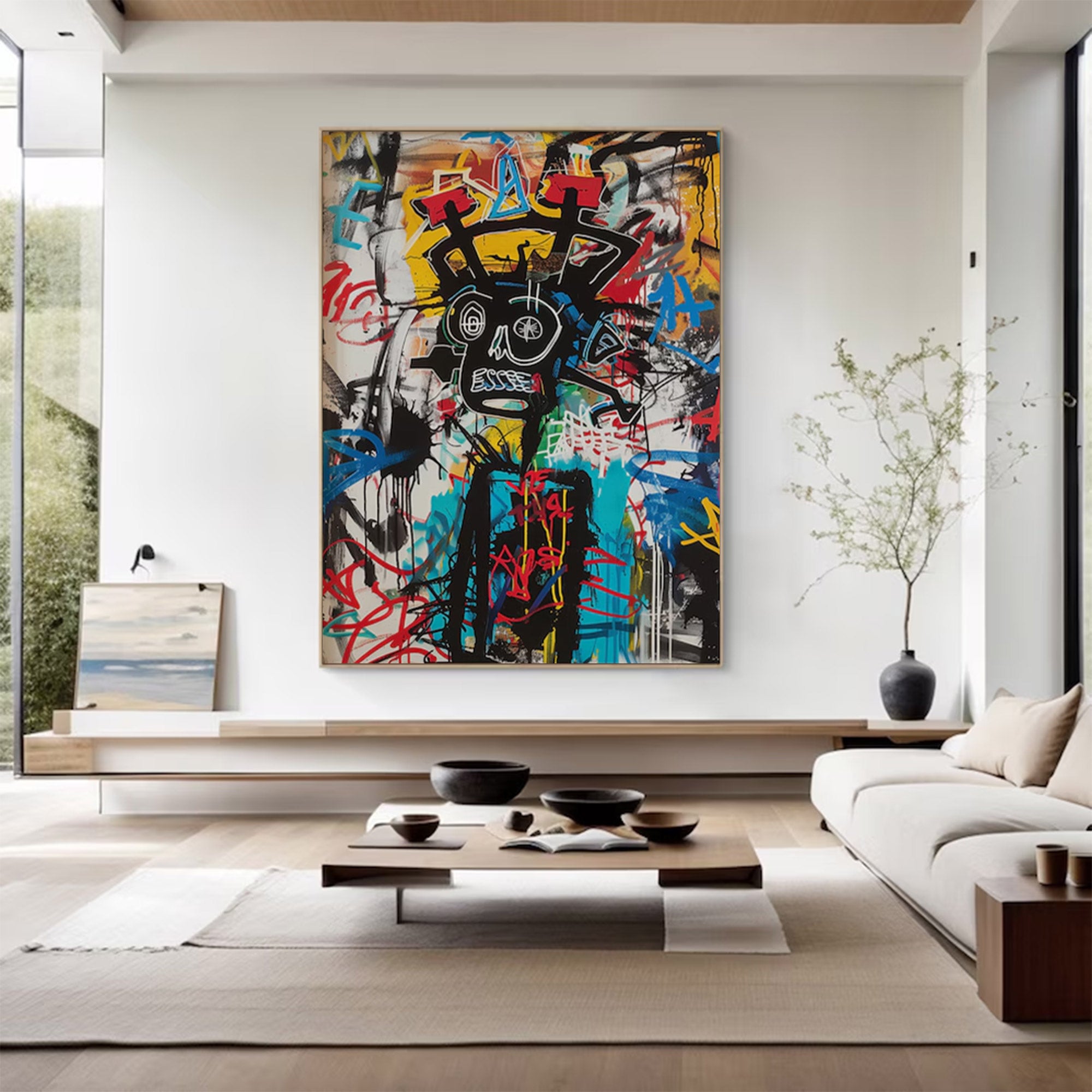 Large Abstract Modern Basquiat Art | MuroArt #WGA 006