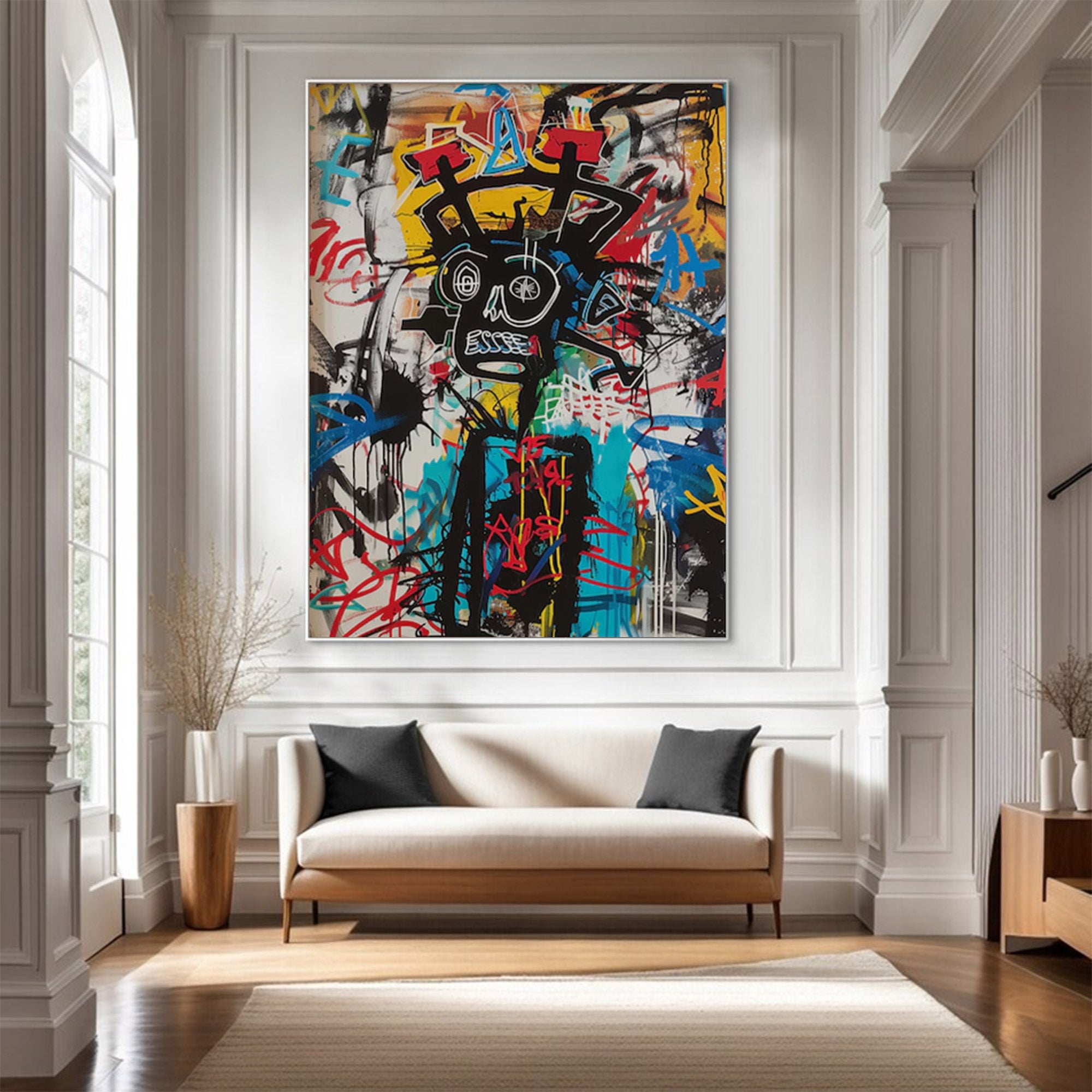 Large Abstract Modern Basquiat Art | MuroArt #WGA 006