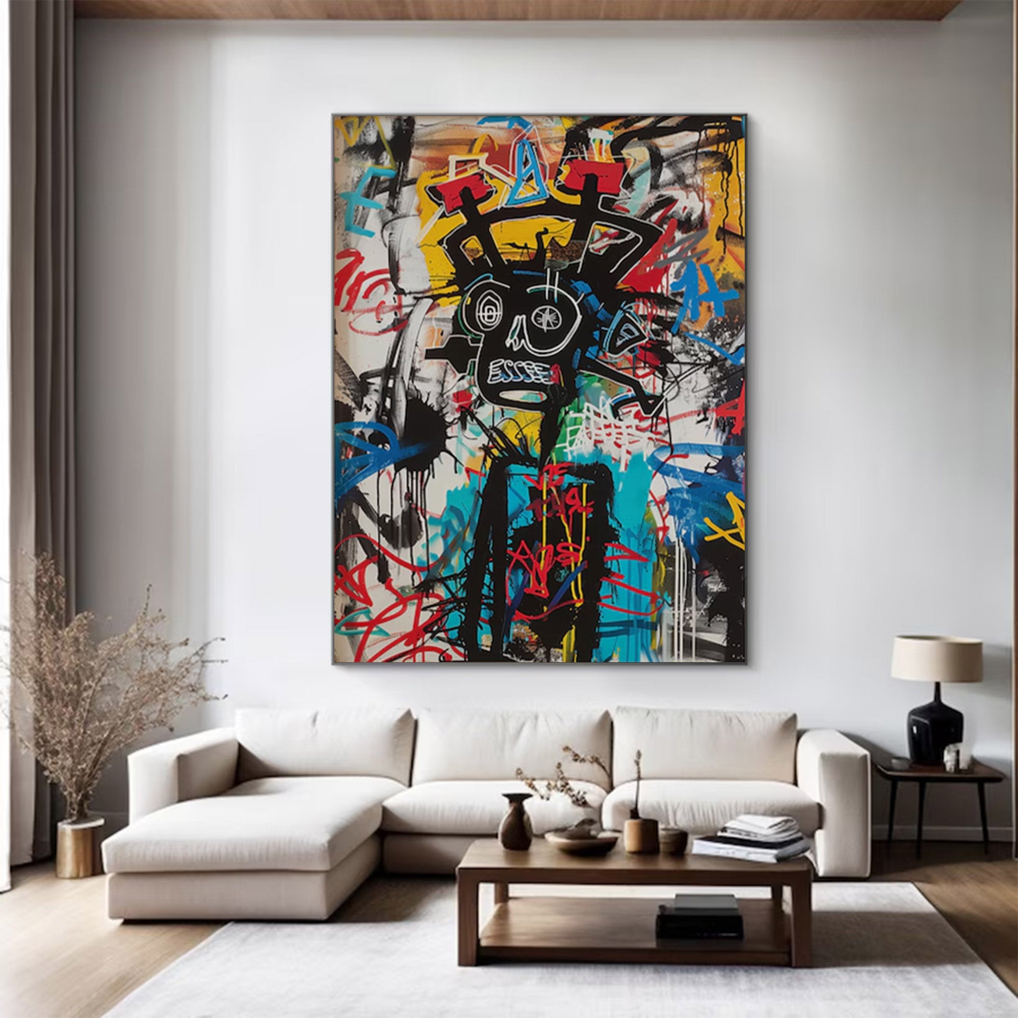 Large Abstract Modern Basquiat Art | MuroArt #WGA 006