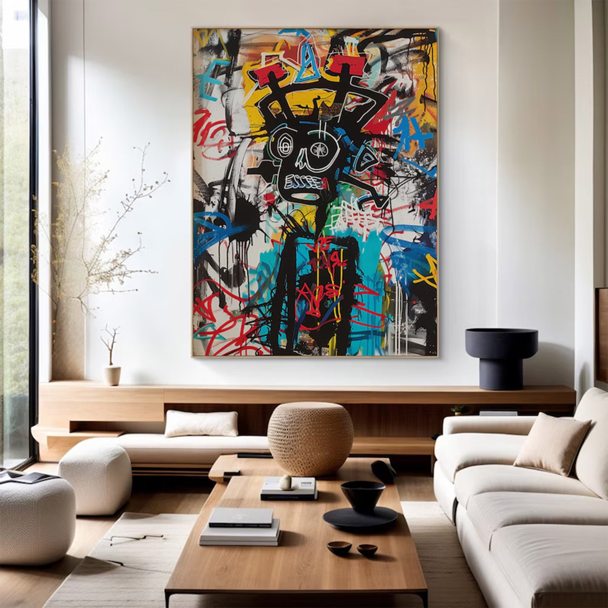 Large Abstract Modern Basquiat Art | MuroArt #WGA 006