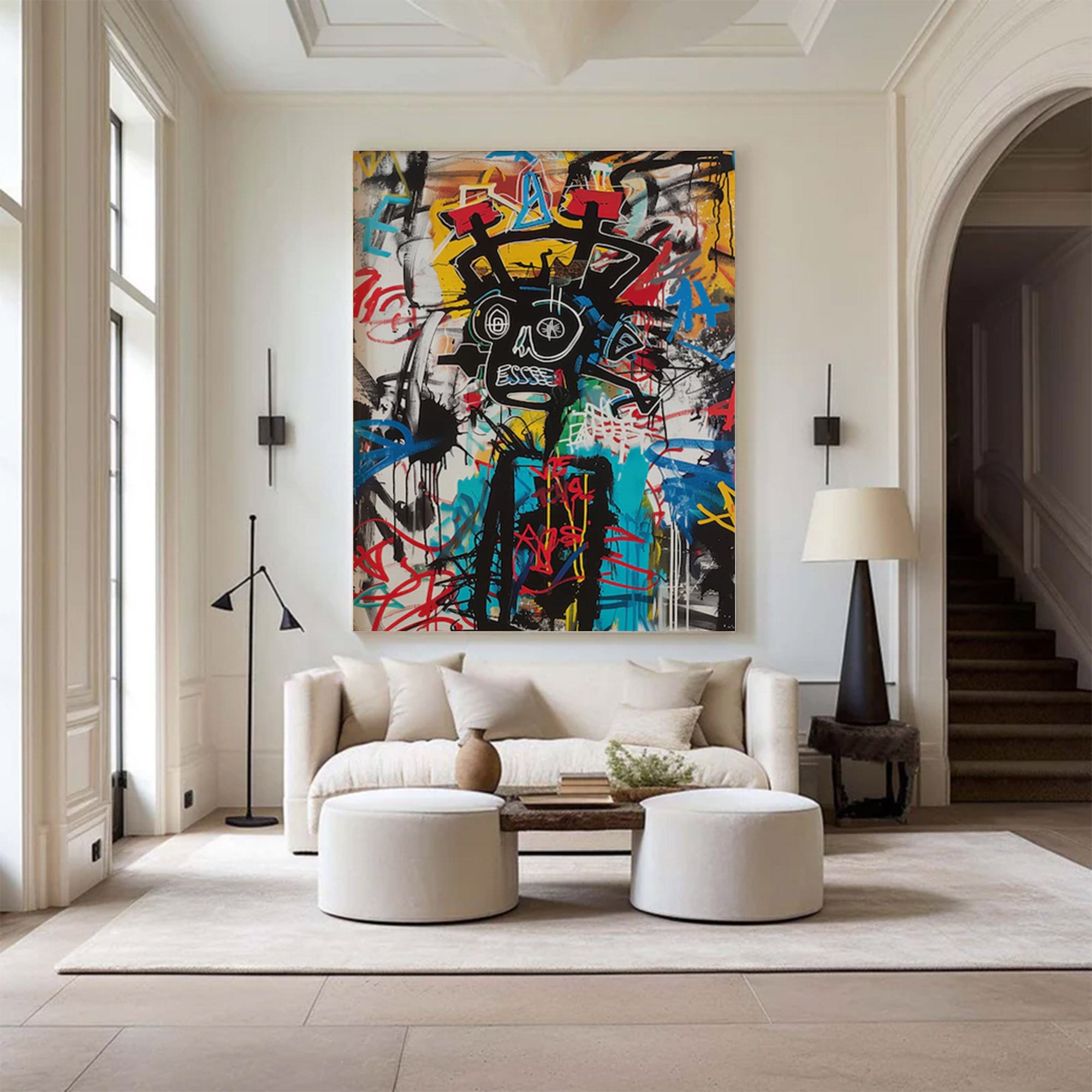 Large Abstract Modern Basquiat Art | MuroArt #WGA 006
