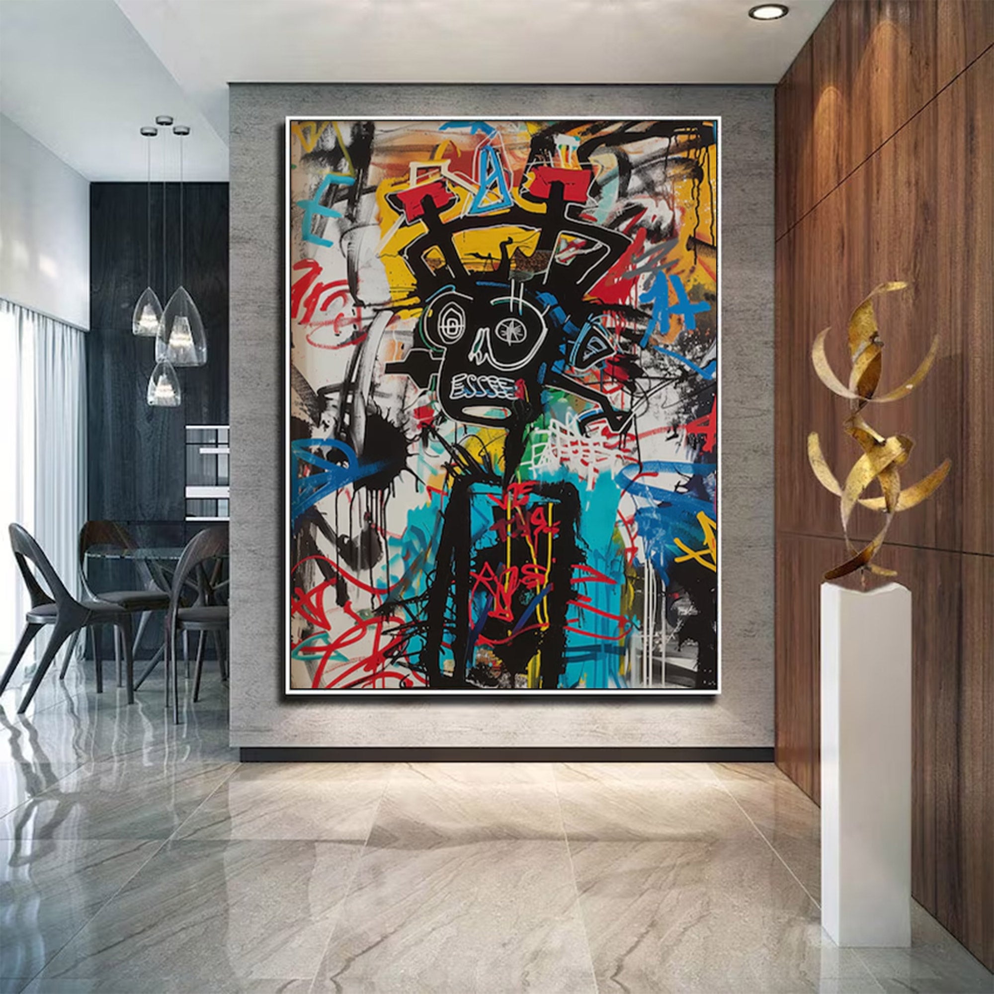 Large Abstract Modern Basquiat Art | MuroArt #WGA 006