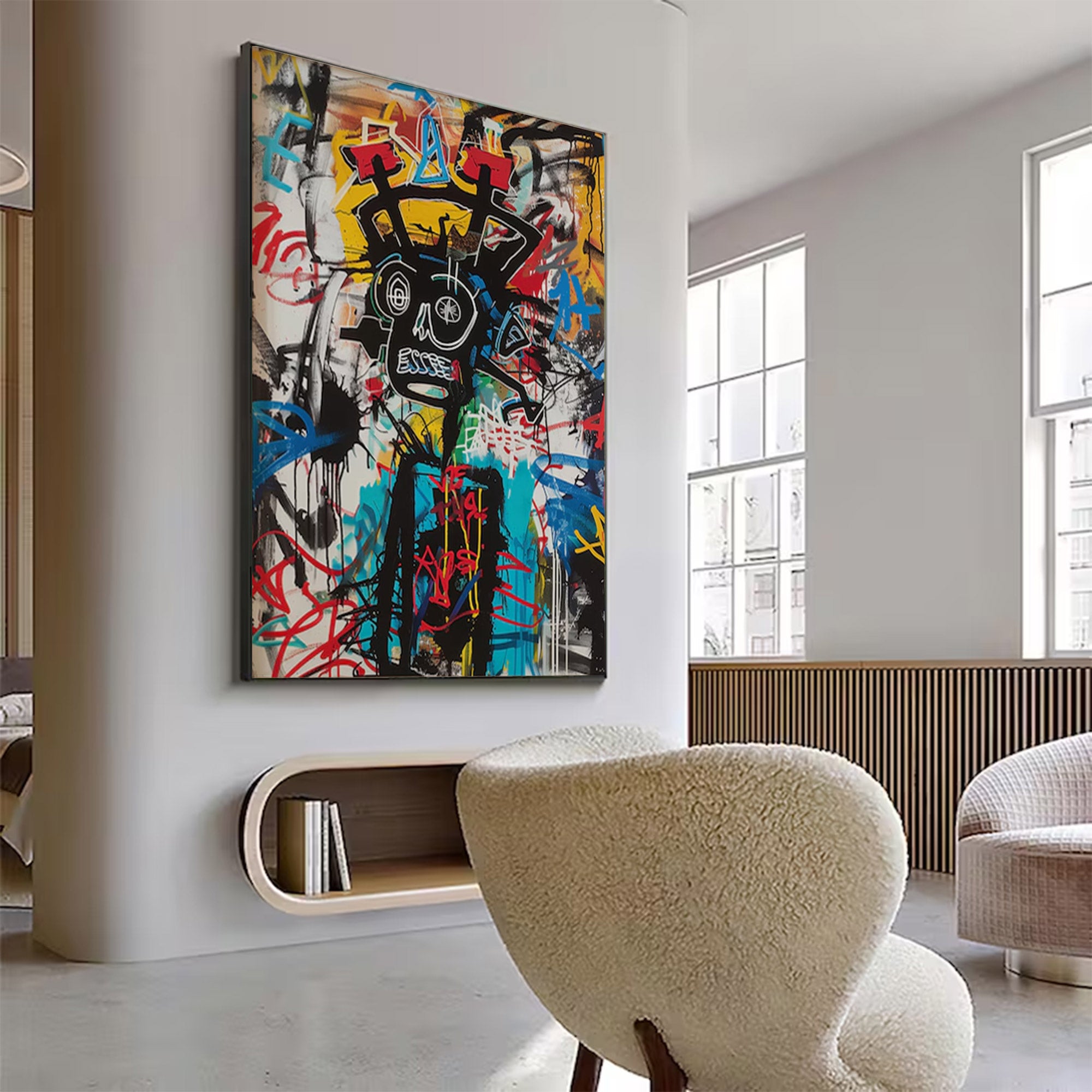 Large Abstract Modern Basquiat Art | MuroArt #WGA 006